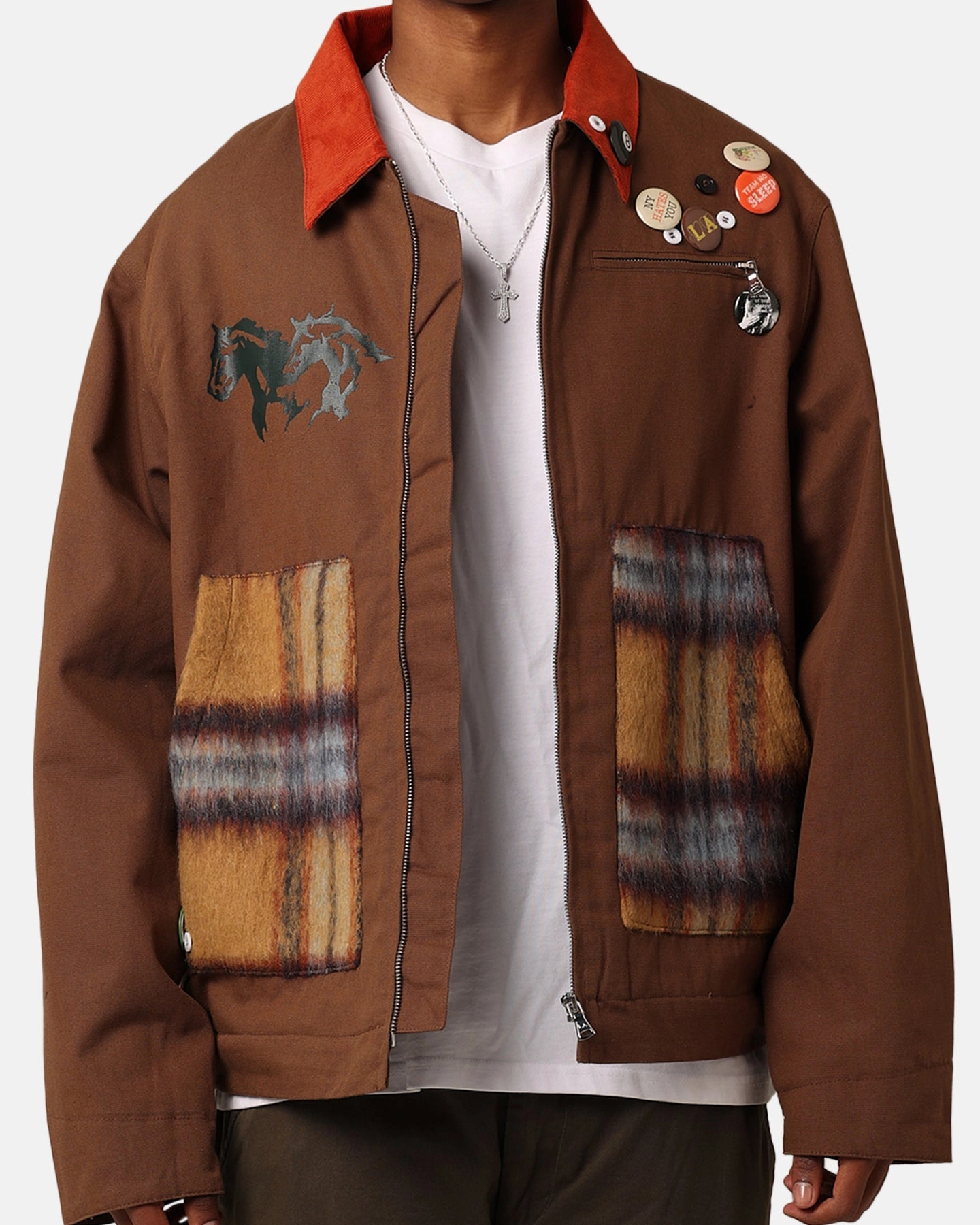 Show suitable for exercise Lifted Anchors "Relly" Mohair Work Jacket Brown/Mohair