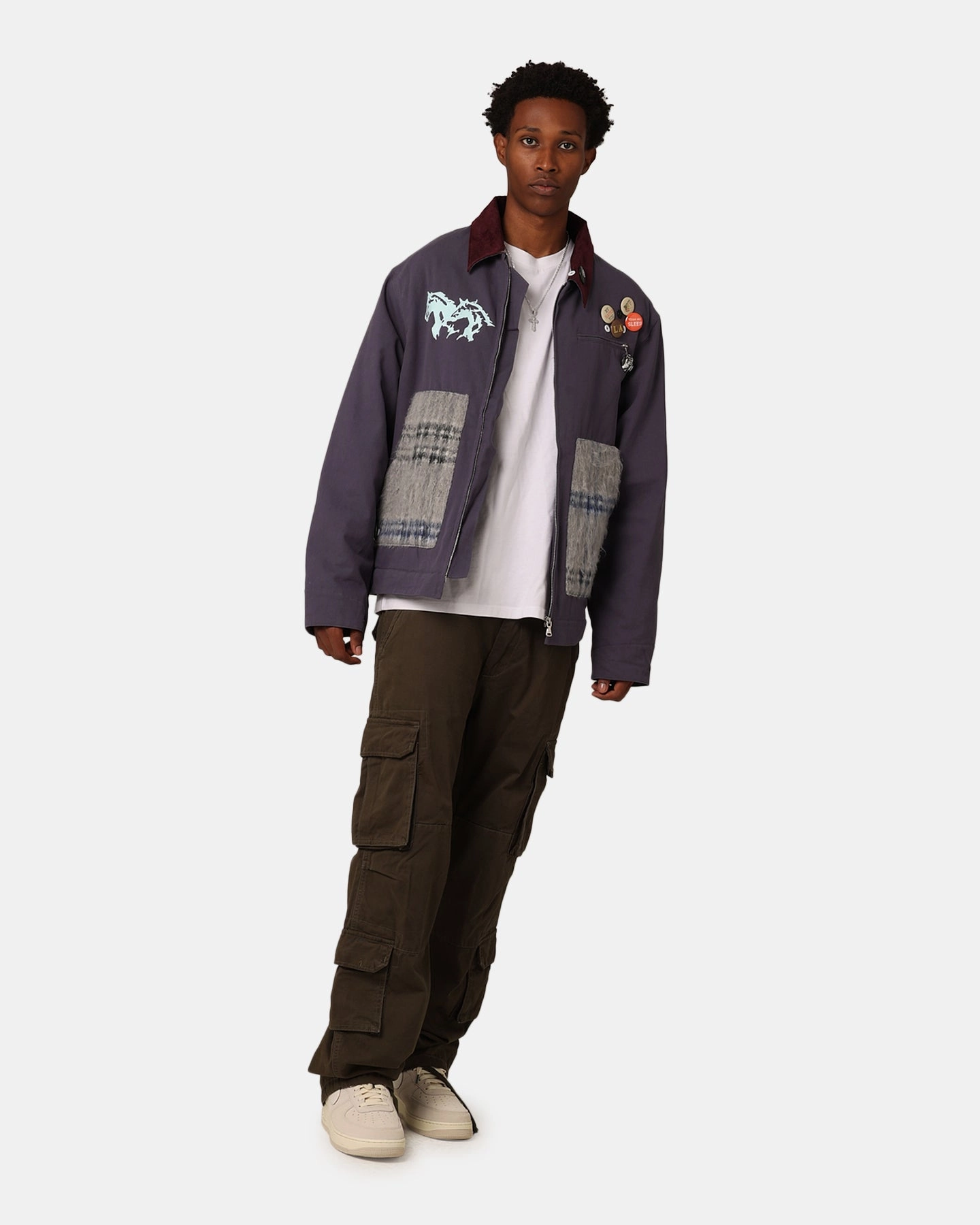 Lifted Anchors "Relly" Mohair Work Jacket Navy/Mohair Occasion Passport