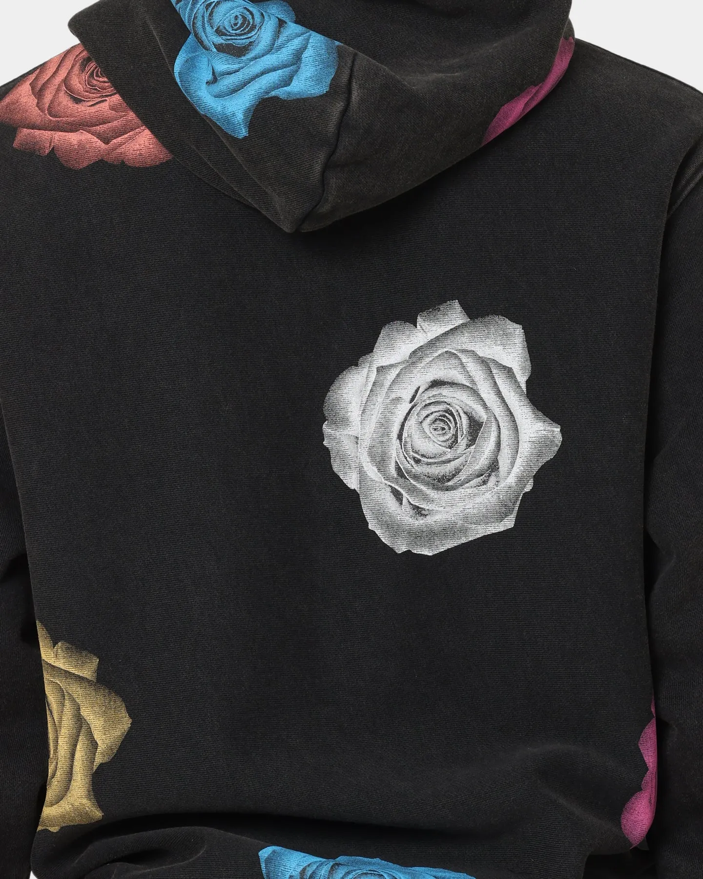 Comfortable Shield Carr?? Rose Bunch Vintage Hoodie Washed Black