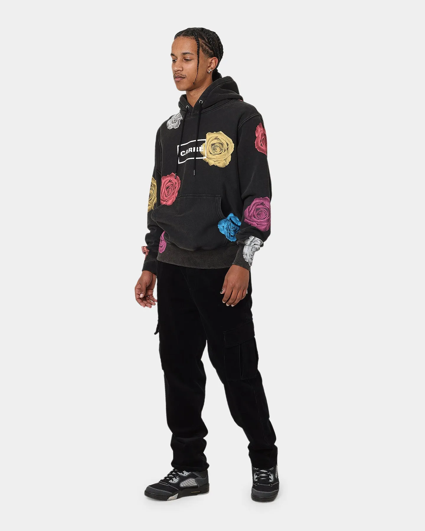 Casual Warmth Lockdown Hood Toggle Carr?? Rose Bunch Vintage Hoodie Washed Black