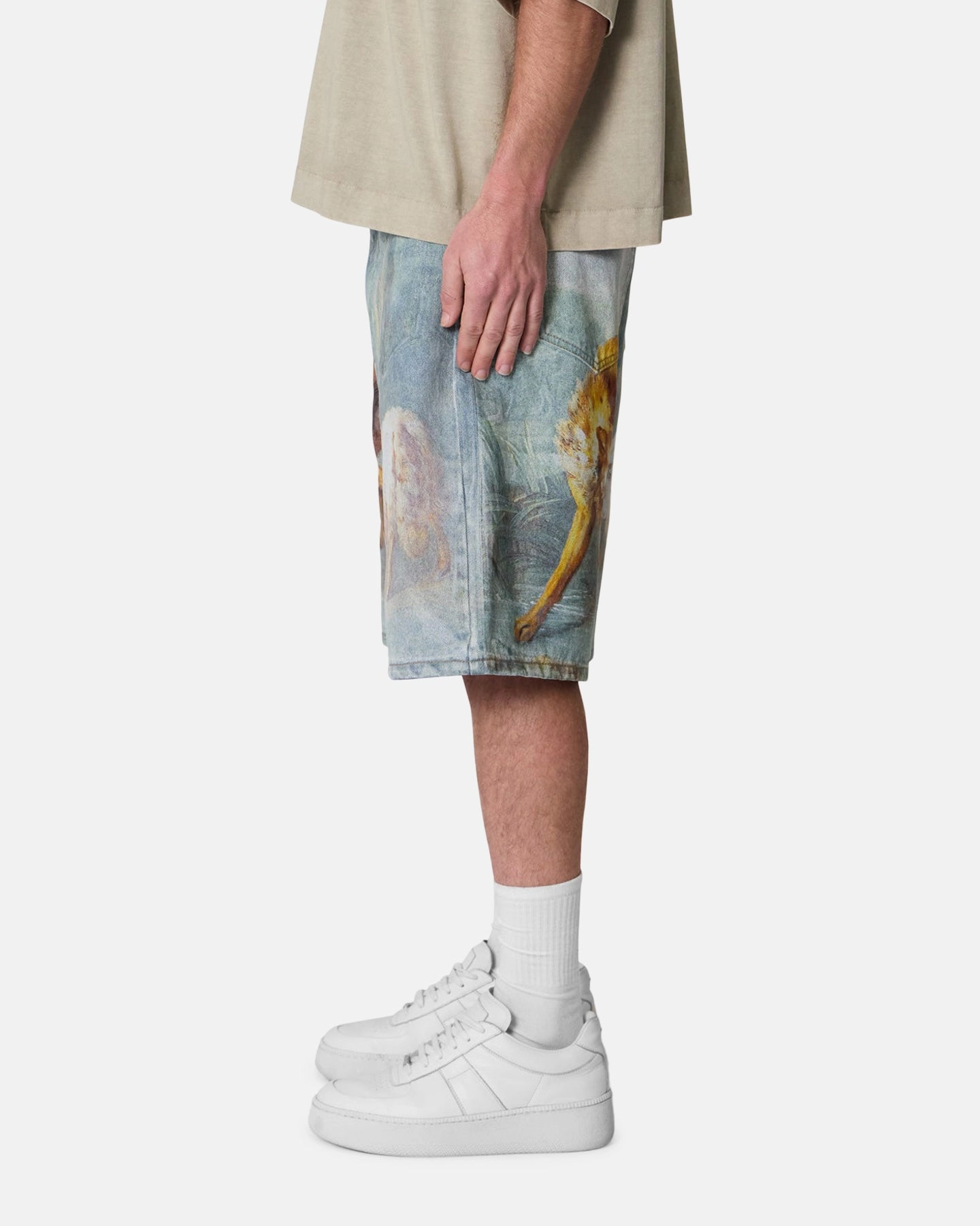 MNML Sheep Hounded Denim Shorts Multi Perfect Fit HypoallergenicLining