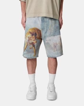 MNML Sheep Hounded Denim Shorts Multi Everyday Outfit Anti Cling Technology