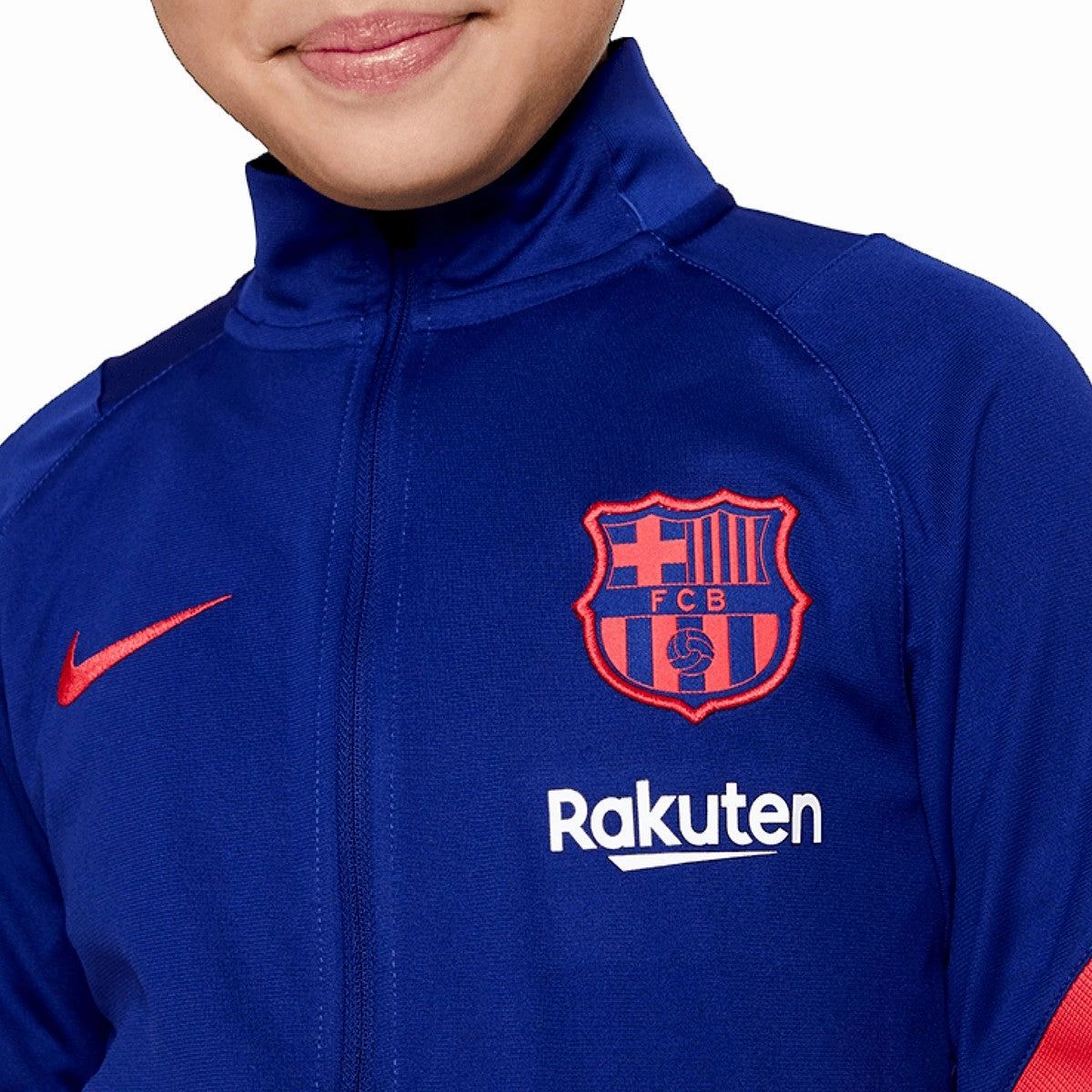 Carbon Fiber Eye-Catching Kids - FC Barcelona blue presentation Soccer tracksuit 2021 - Nike