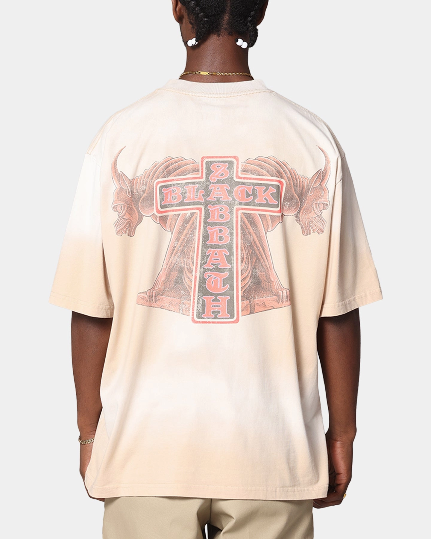 Cozy Comfort Look QuickDryTechnology Black Sabbath The Cross Vintage T-Shirt Sand