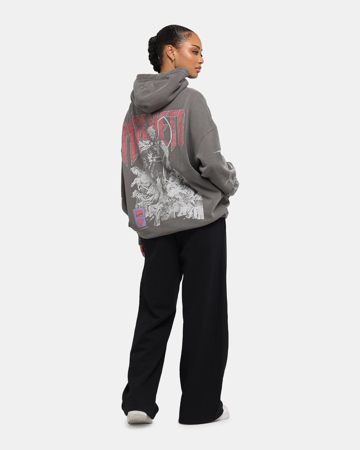 American Thrift Marvel X-Men Magneto Premium Hoodie Washed Charcoal Casual Look