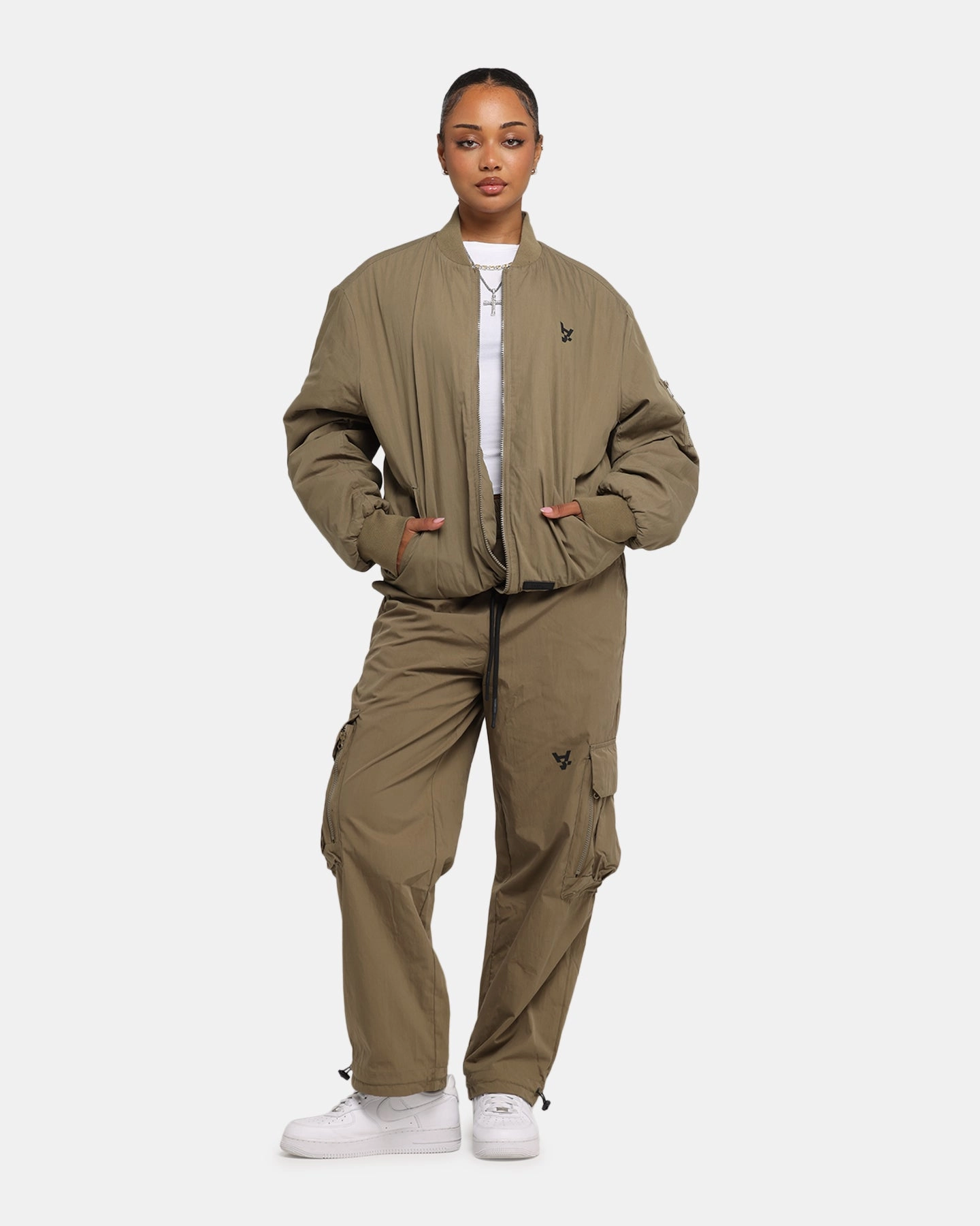Thermoregulating Technology Exhibit The Anti Order Anti Essential Oversized Bomber Jacket Dark Taupe