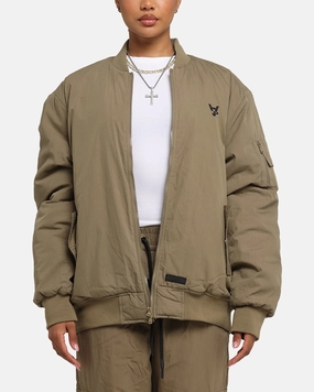 train journey Mousse The Anti Order Anti Essential Oversized Bomber Jacket Dark Taupe