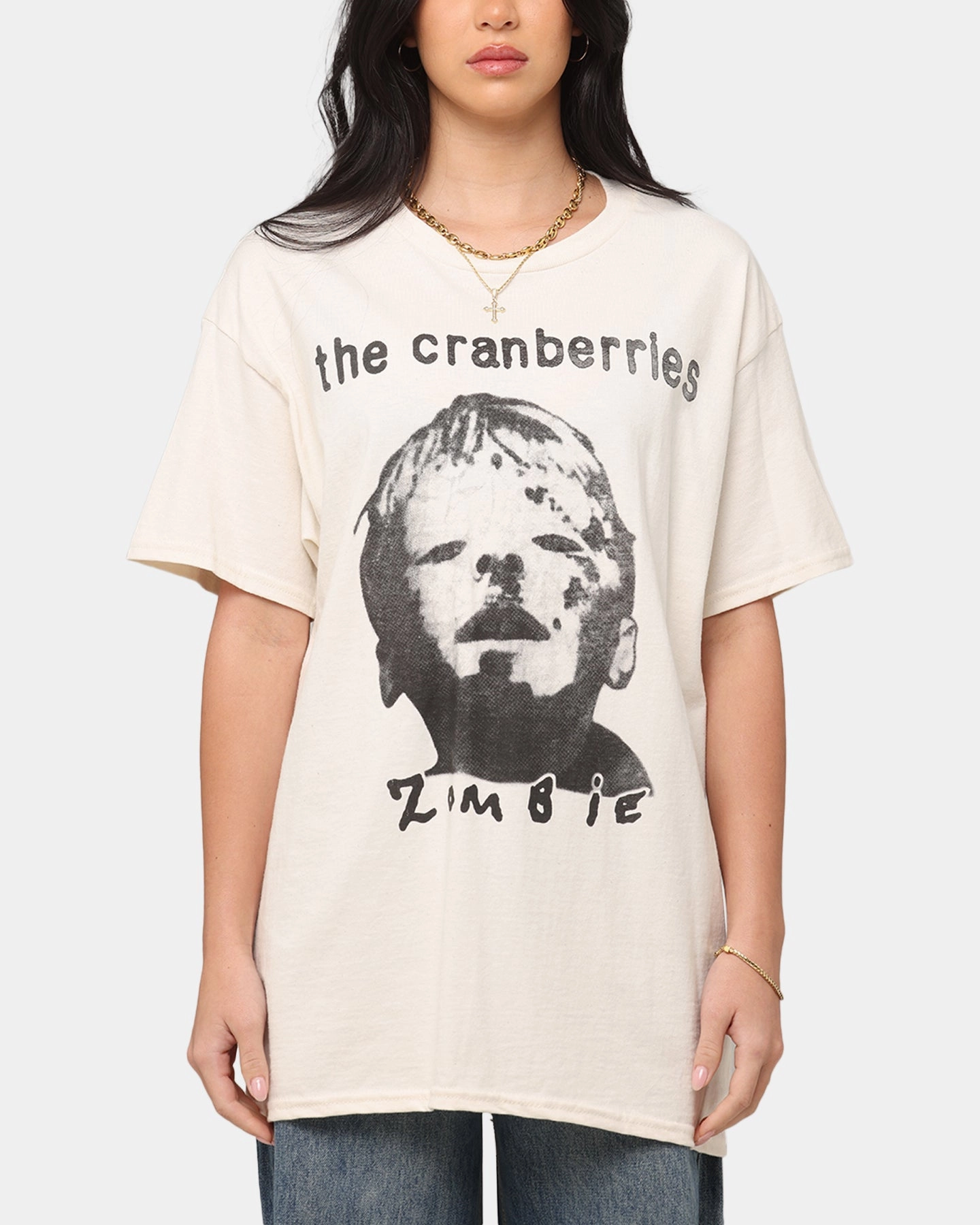 The Cranberries Zombie Vintage T-Shirt Off White Simple Style