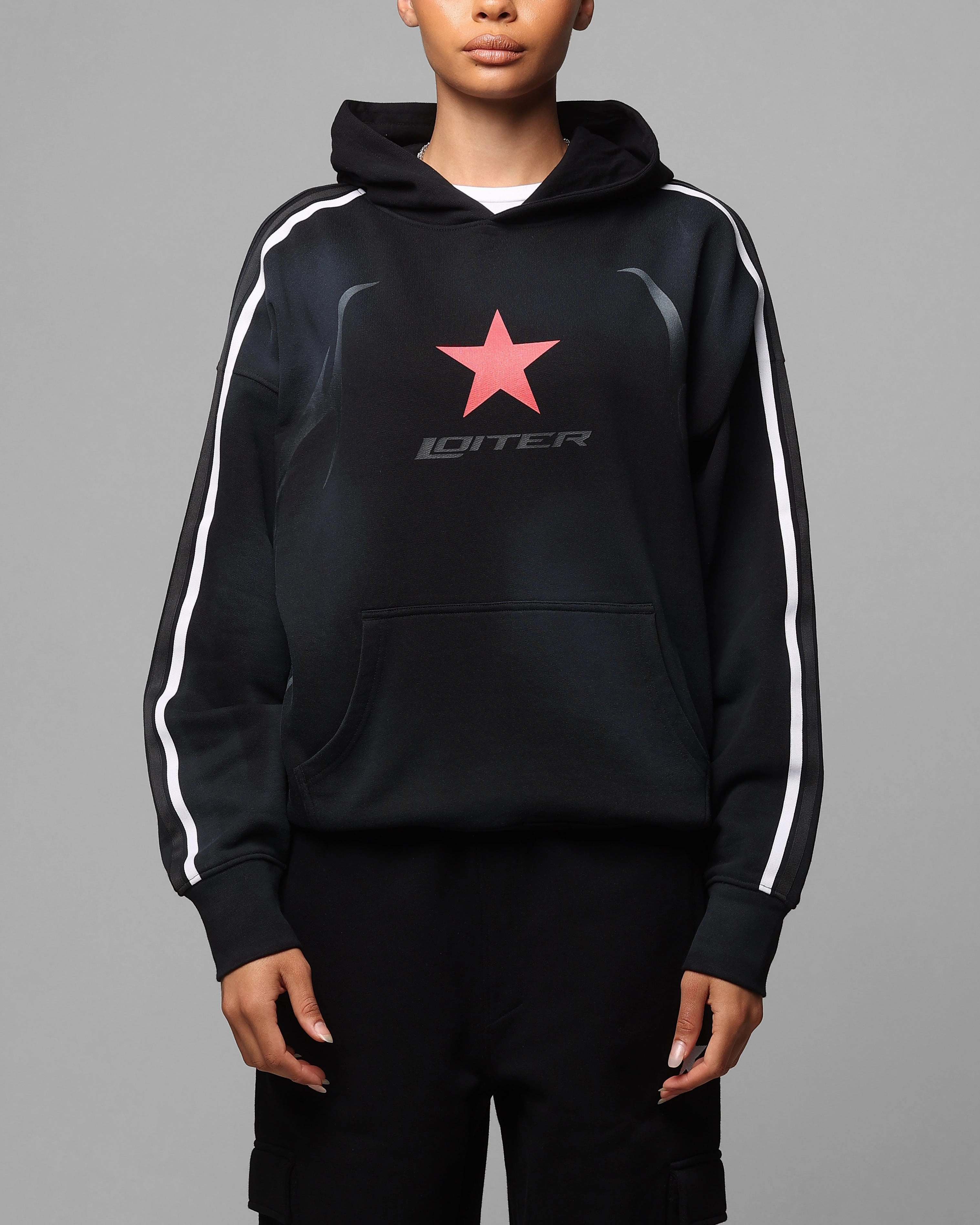 Loiter Trackstar Hoodie Washed Black EcoFriendlyMaterial