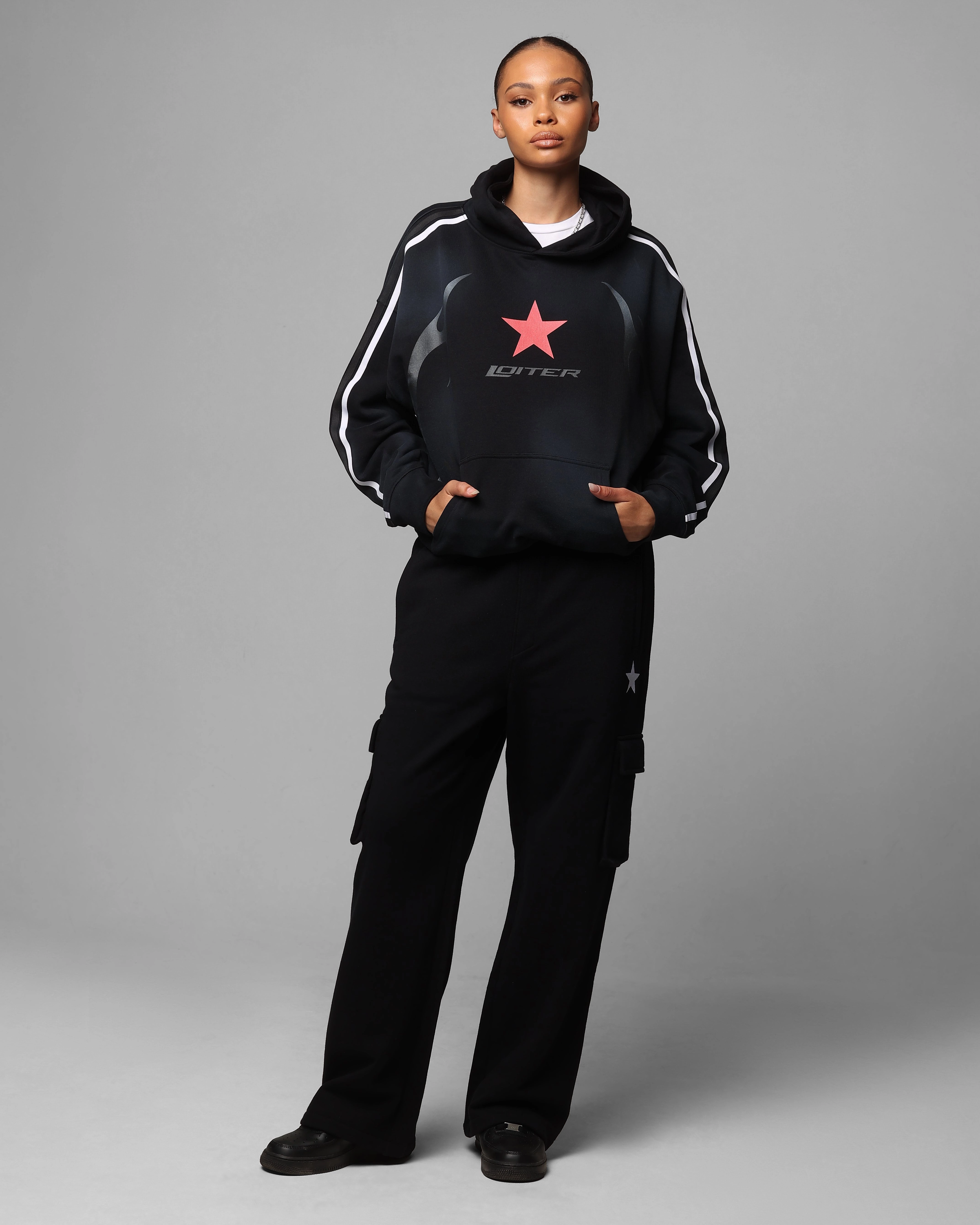 Rain Safe Loiter Trackstar Hoodie Washed Black