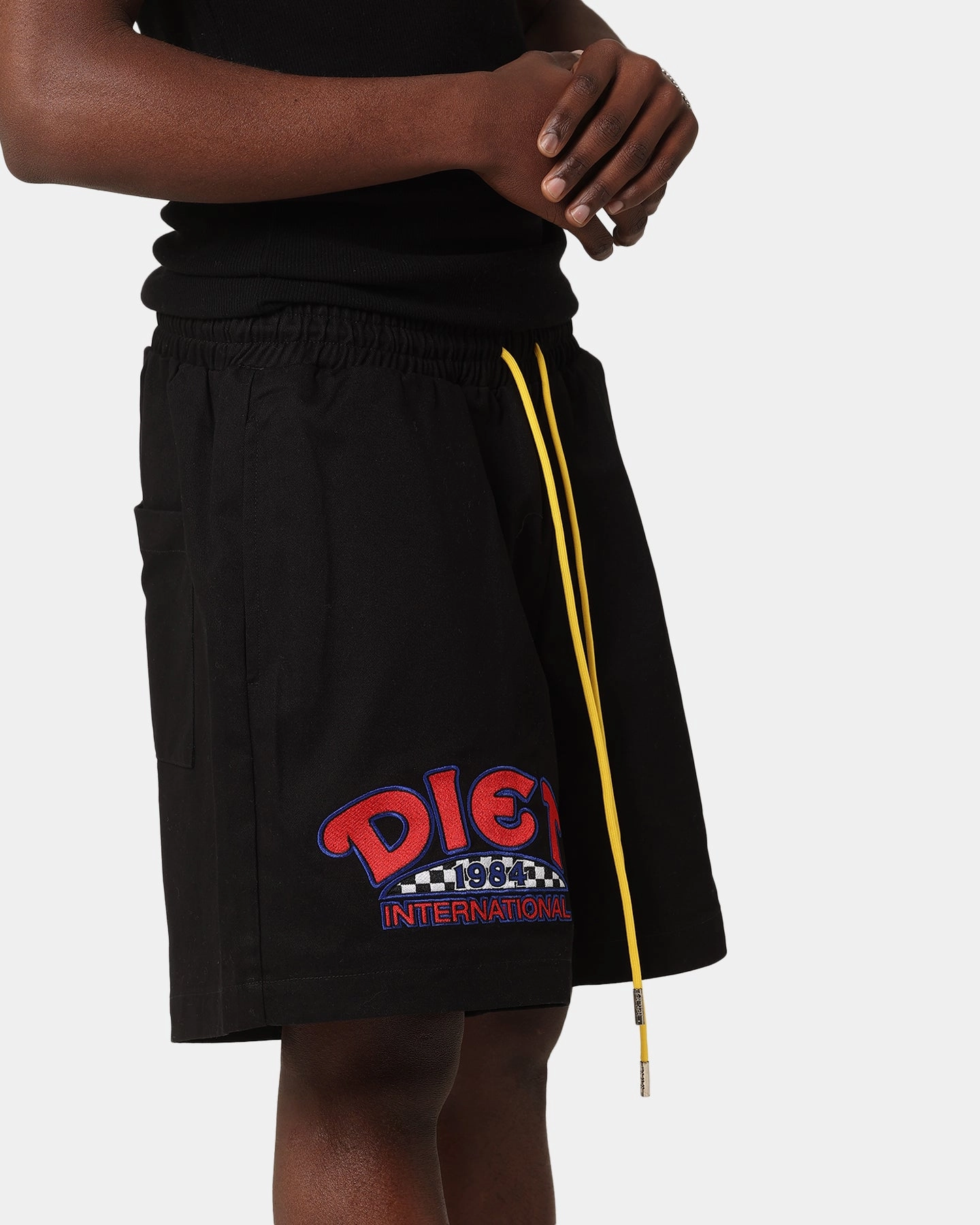 Polyester fabric Diet Starts Monday '84 International Shorts Black