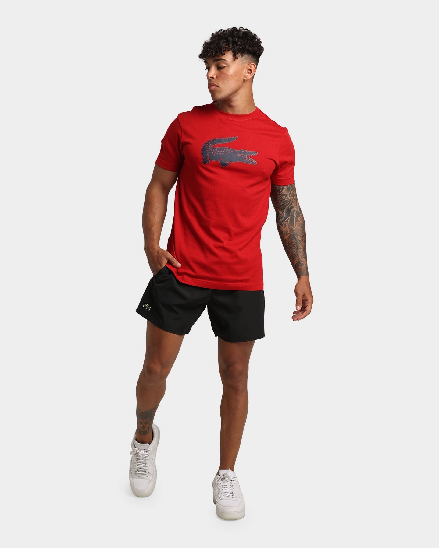 Lacoste Block Colour Swim Shorts Black/Navy Blue Stay Cool Technology Effortless Wear