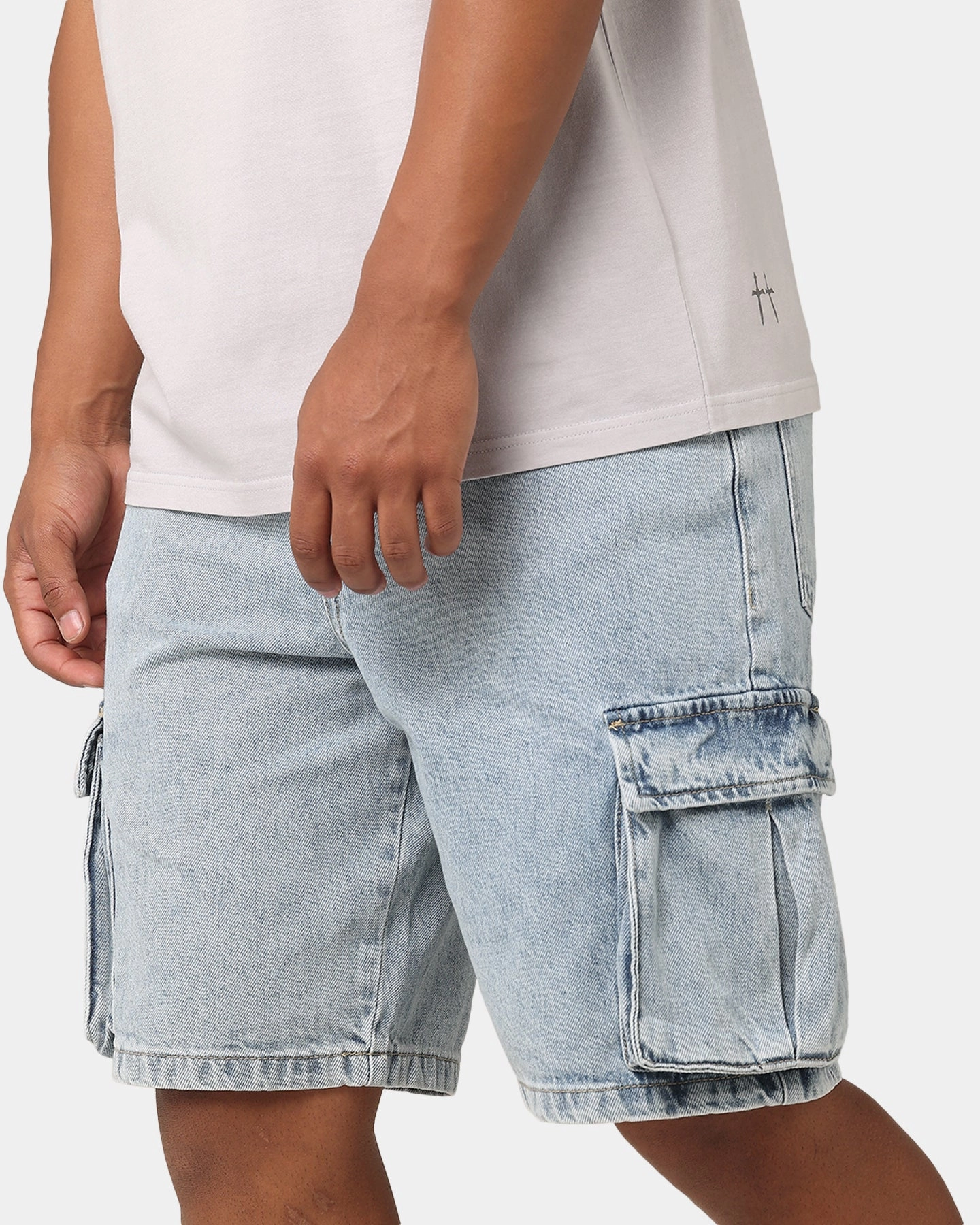 easy-care item Saint Morta Denim Cargo Shorts Light Blue Denim