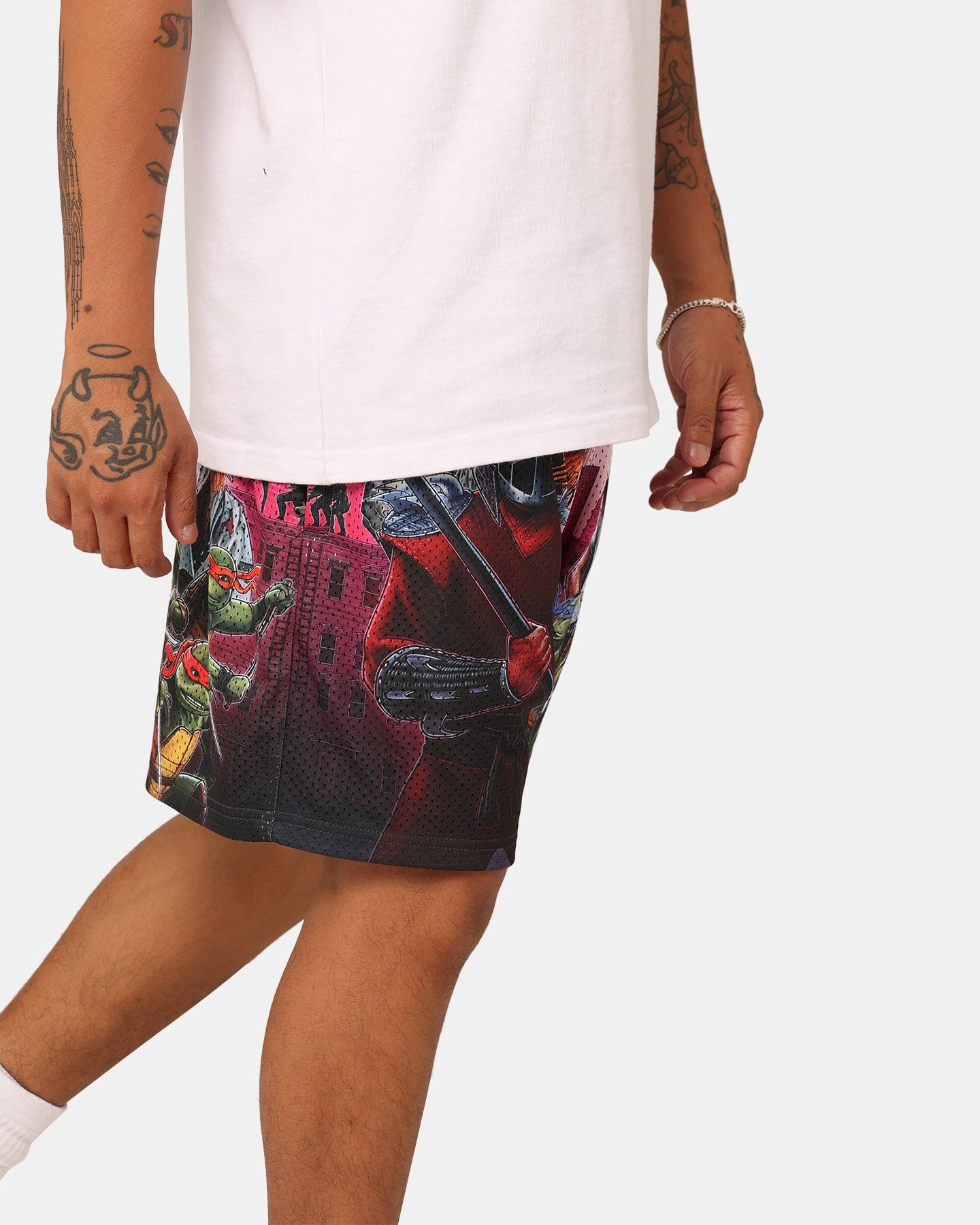 Valentine's gift American Thrift X Teenage Mutant Ninja Turtles Poster Retro Mesh Shorts Purple/Multi
