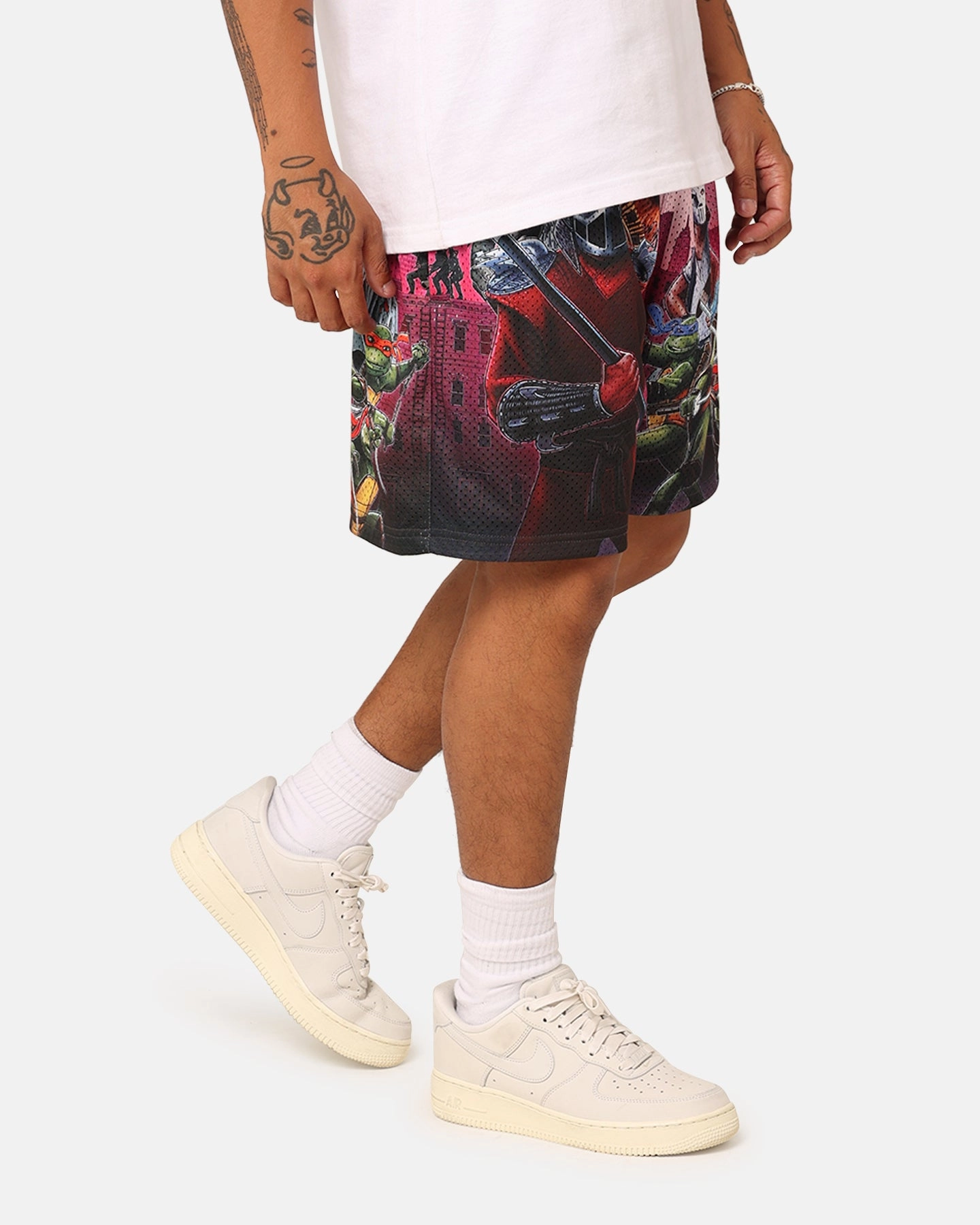 American Thrift X Teenage Mutant Ninja Turtles Poster Retro Mesh Shorts Purple/Multi barbecue outfit