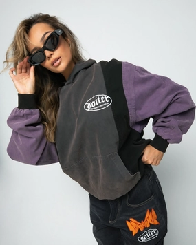 Utility Quick Release Buckles Loiter Splinter Hoodie Charcoal/Purple