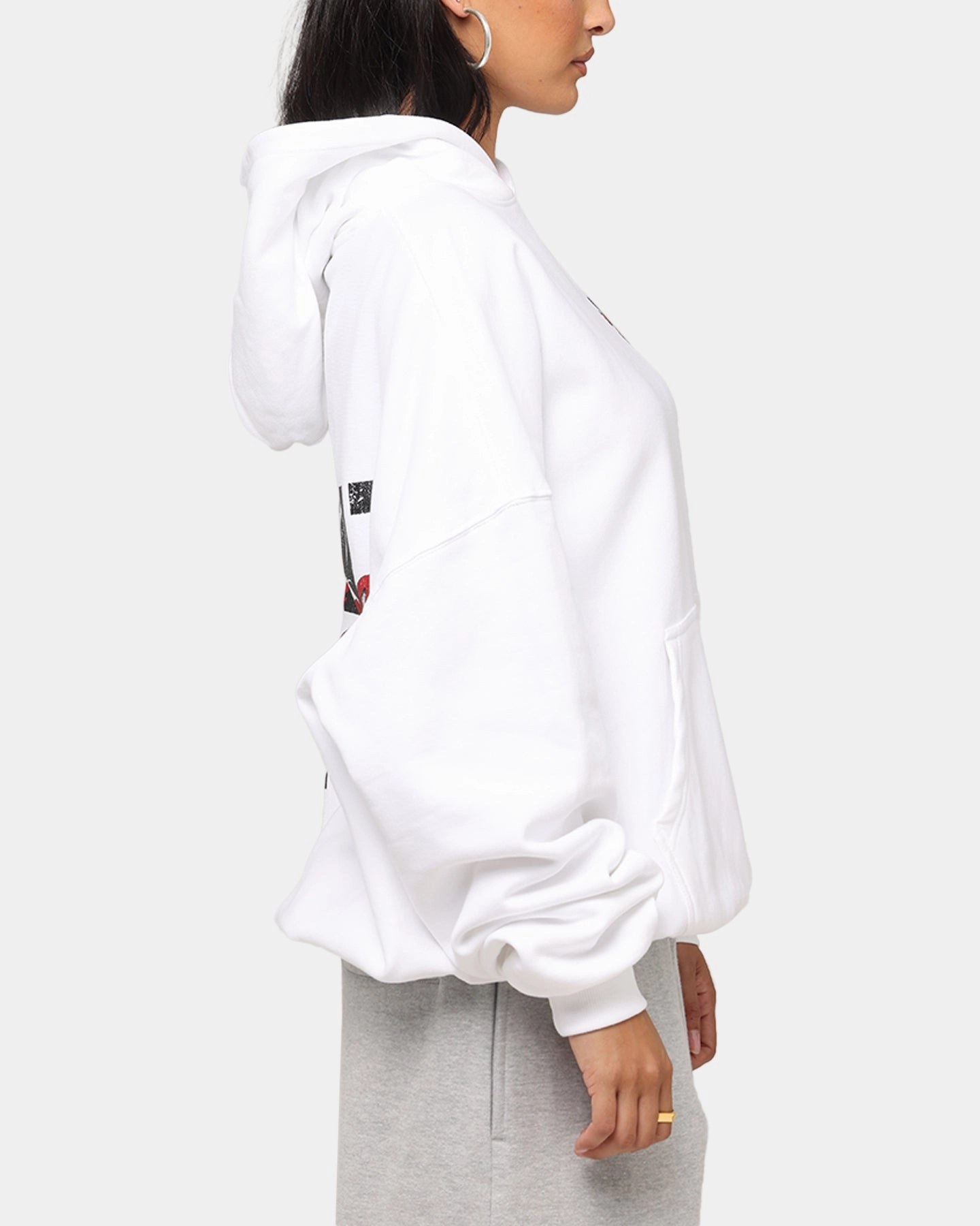 Saint Morta Forever Boxy Hoodie White Fluffy look