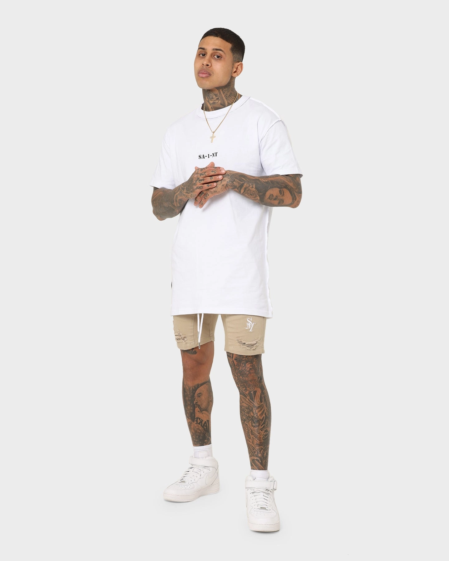 Flexible Gusset Outdoor Layer Saint Morta Annex Denim Shorts Stone