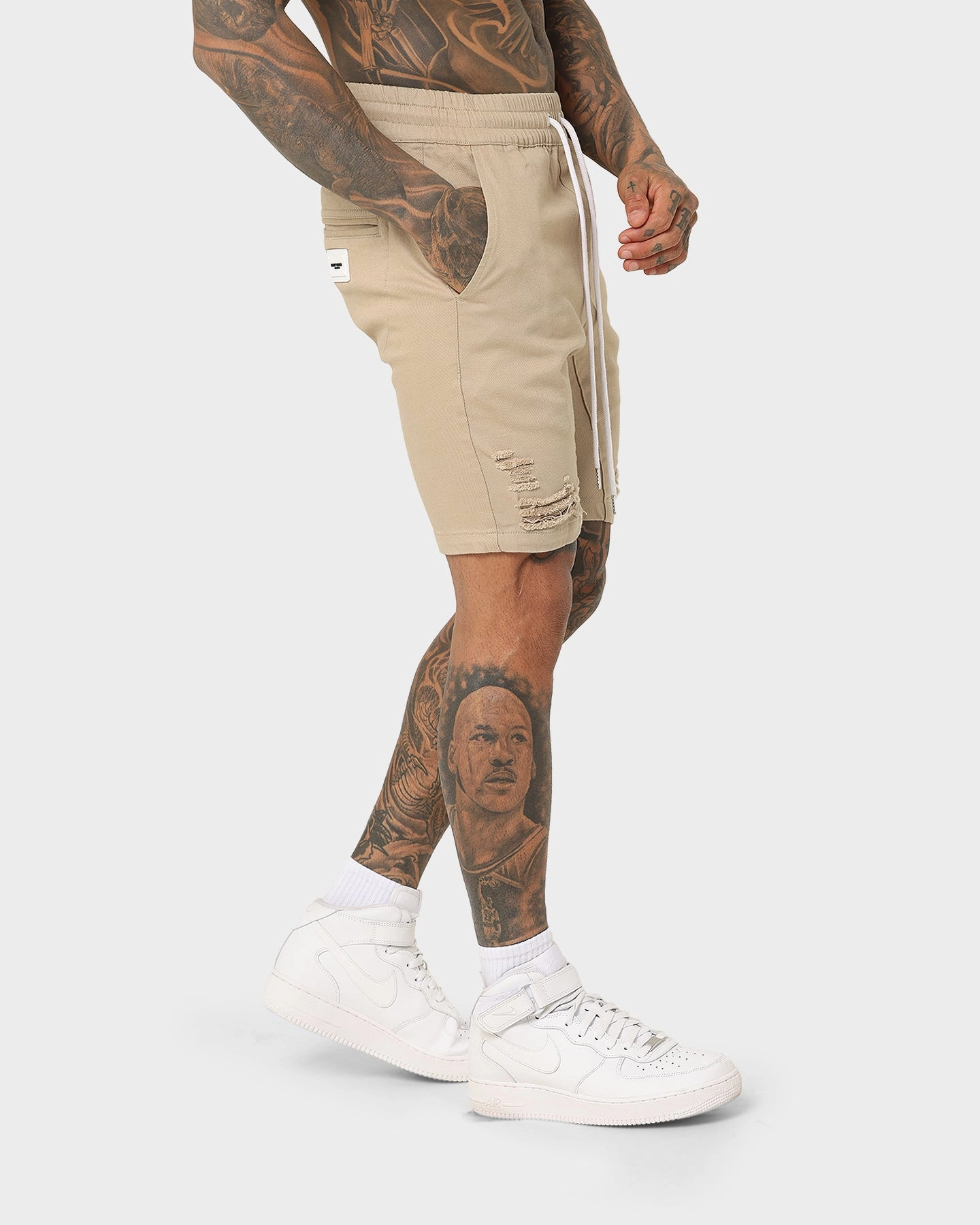 Saint Morta Annex Denim Shorts Stone Water resistant coating