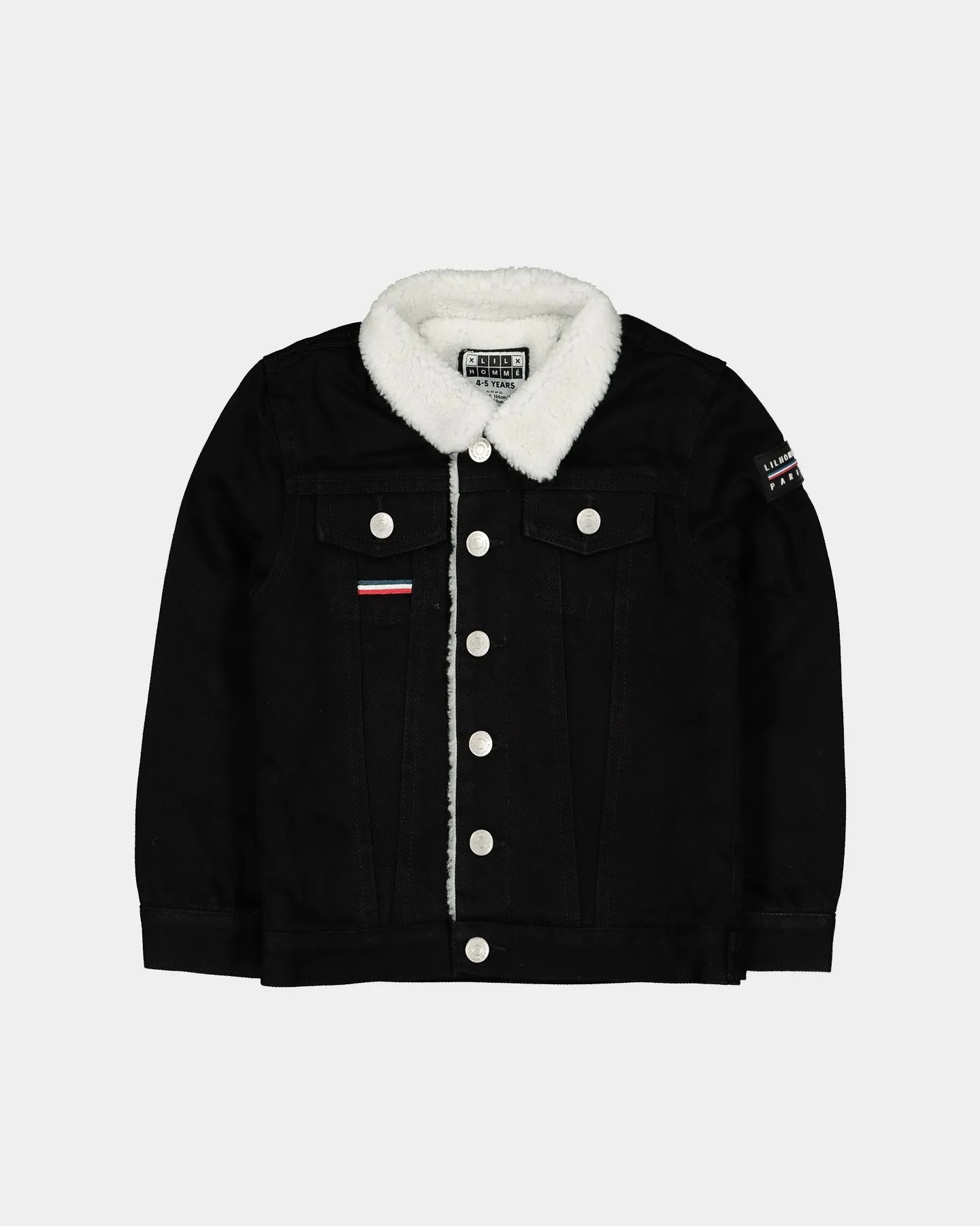 SnapFasteners Lil Homm?? Kids Sceap Denim Sherpa Jacket Black