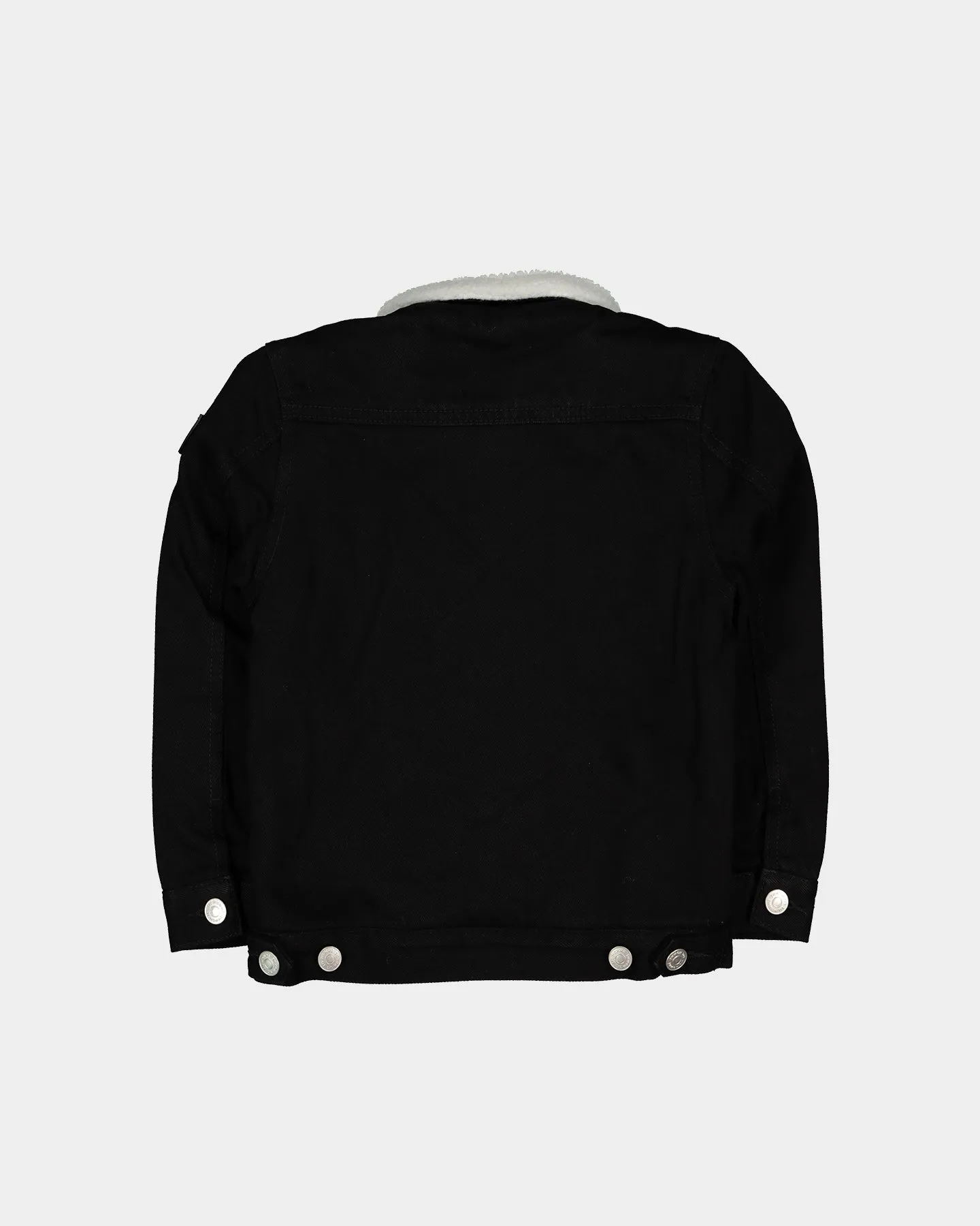 Criticism Persist Lil Homm?? Kids Sceap Denim Sherpa Jacket Black