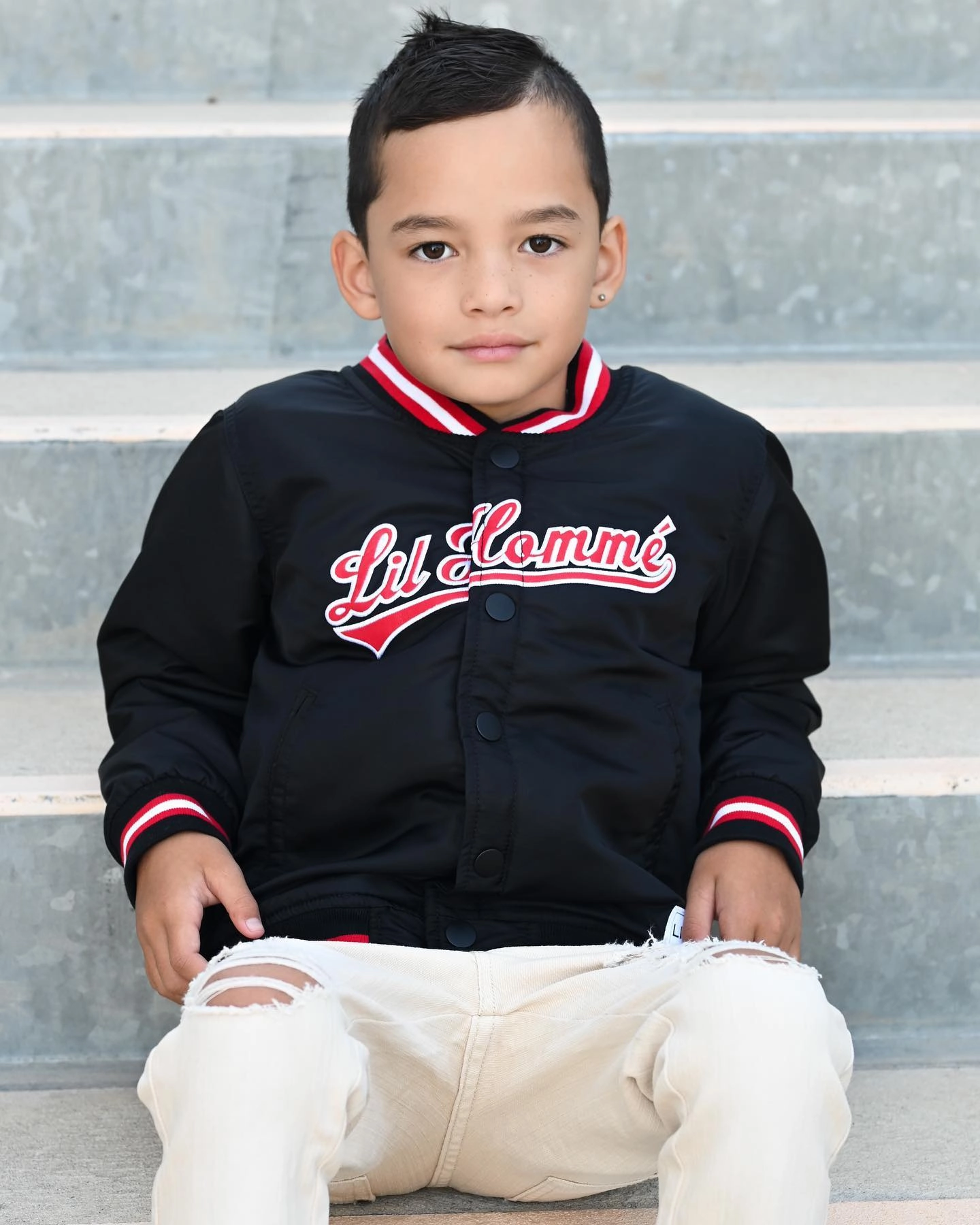 Insulated Layer Lil Homme Kids' PDB Varsity Jacket Black