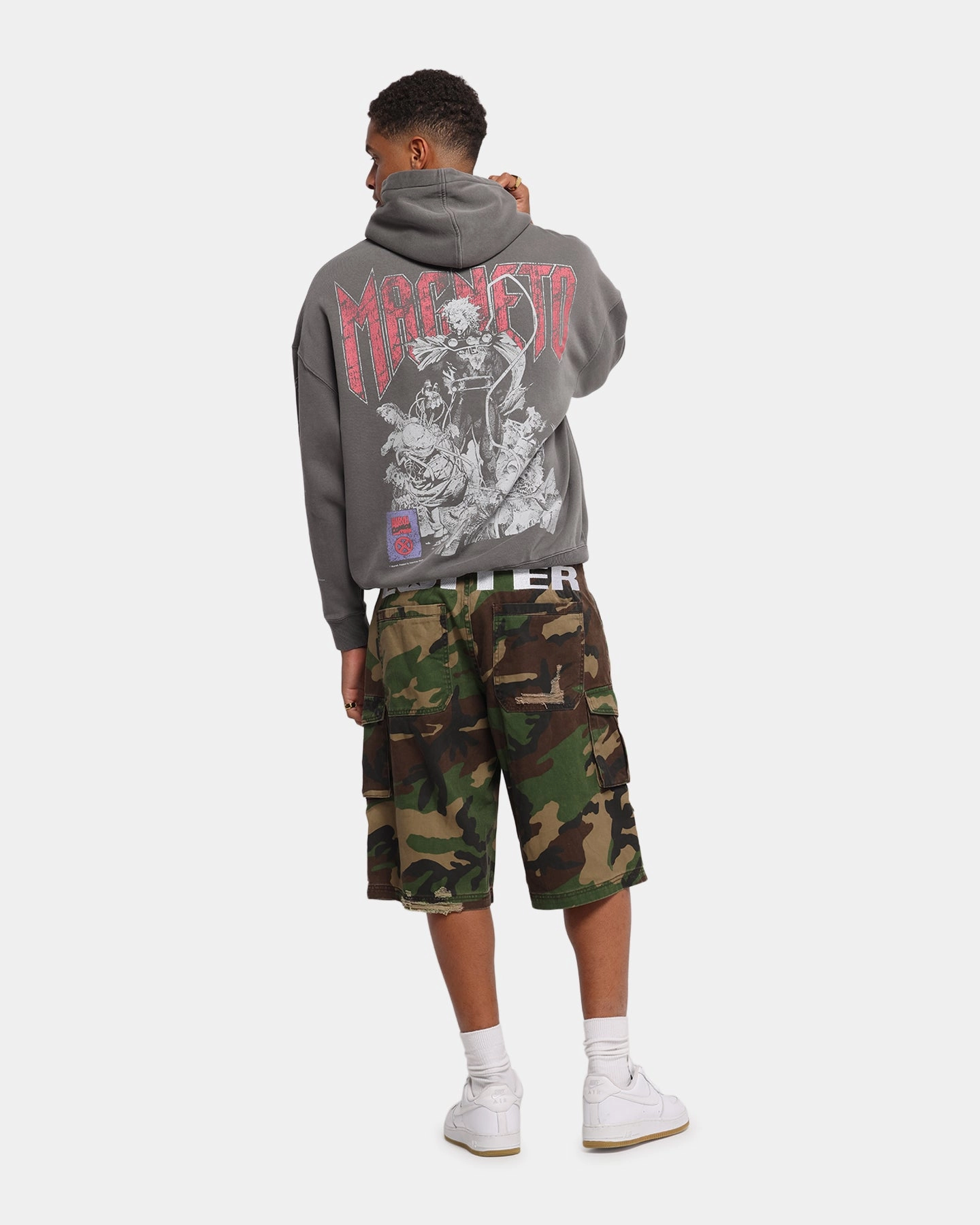 American Thrift Marvel X-Men Magneto Premium Hoodie Washed Charcoal Sport Style