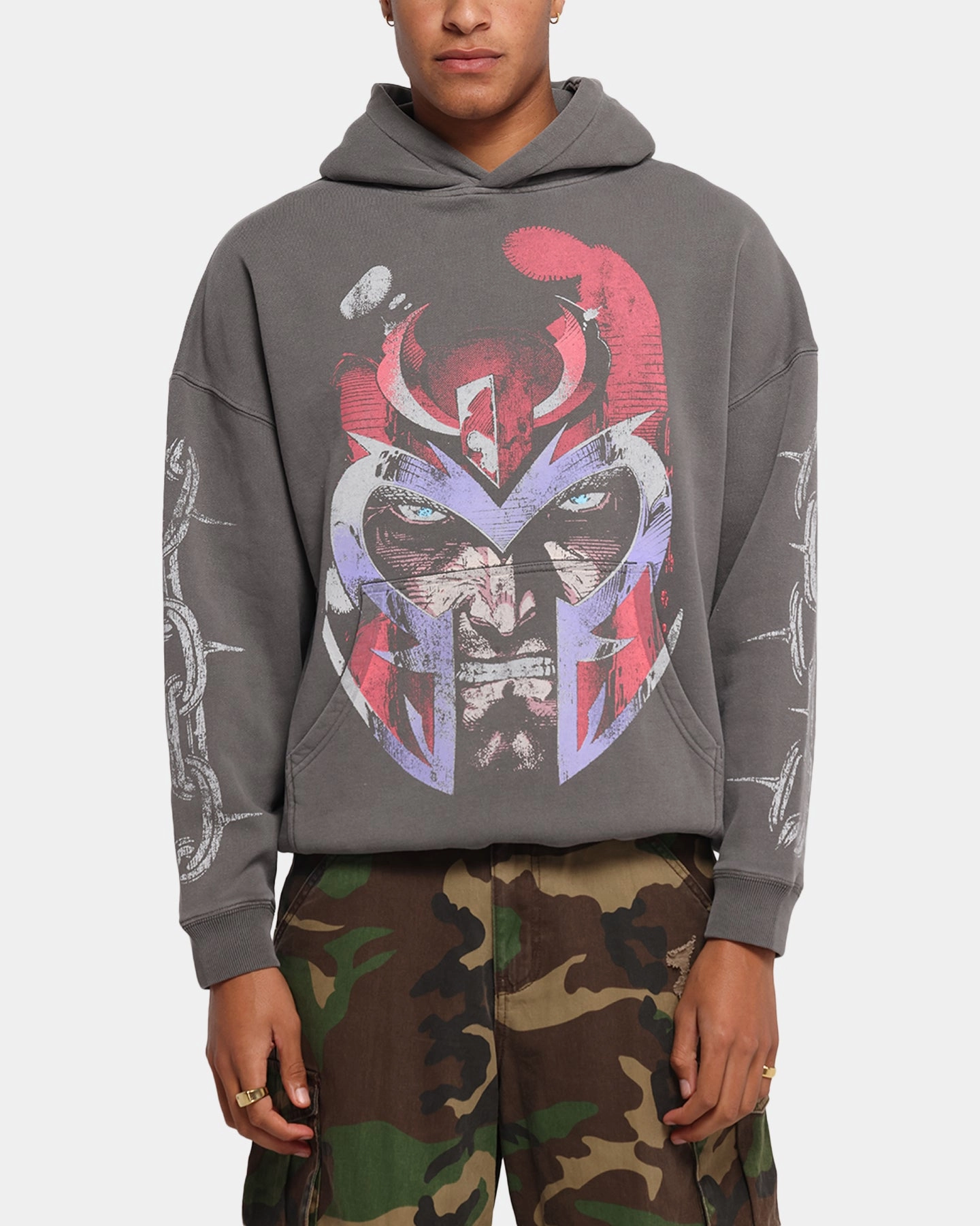 American Thrift Marvel X-Men Magneto Premium Hoodie Washed Charcoal Whale like