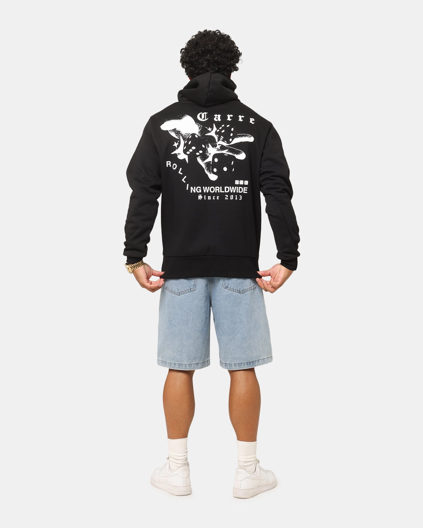 Fashion Finish Commuter Ease Carre Dice Club Hoodie Black