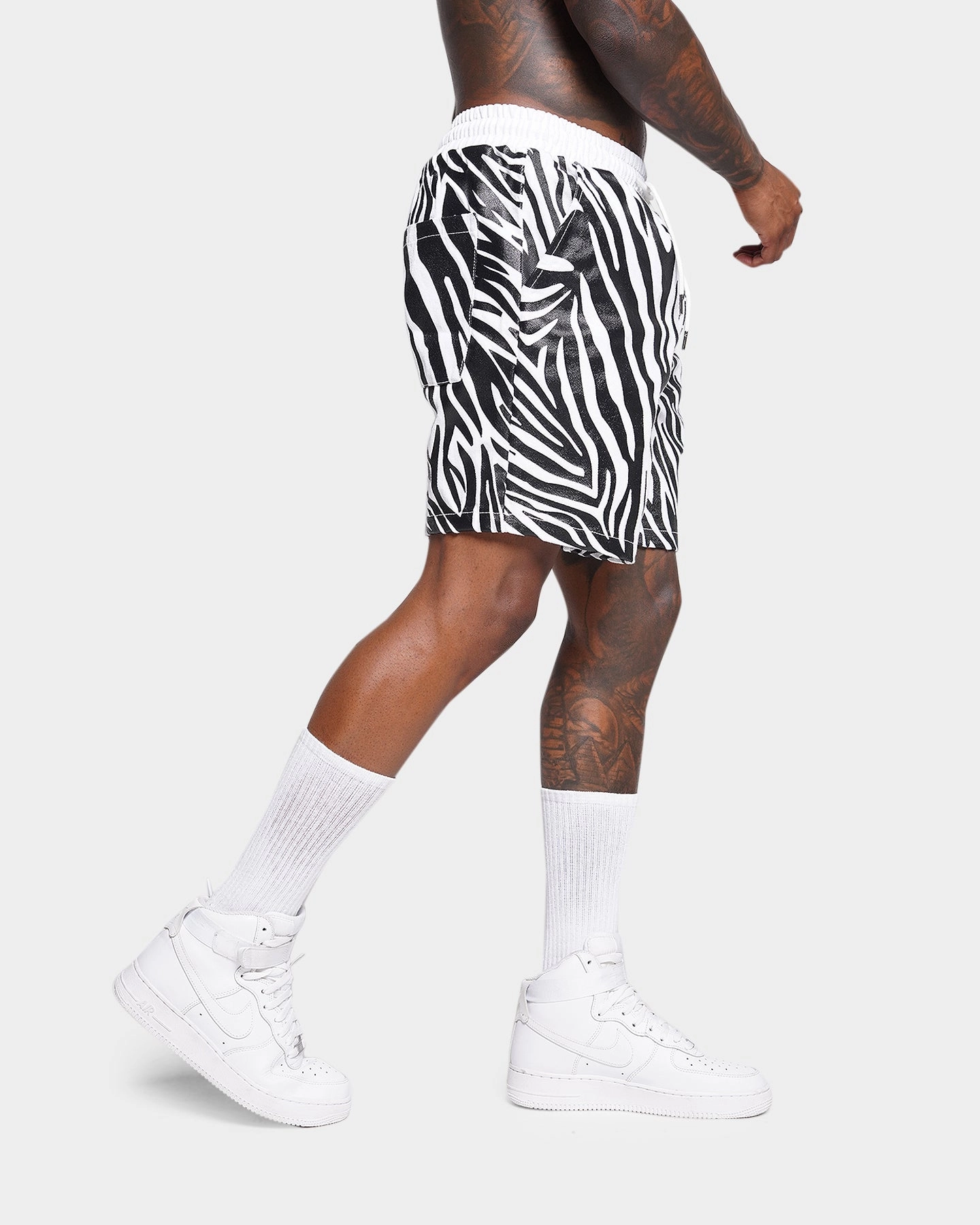 XXIII Zahra Zebra Denim Shorts Zebra yoga clothing