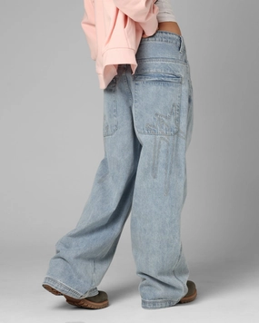 Loiter Star Born Jeans Washed Blue Morning Stroll Music Event Office Wear