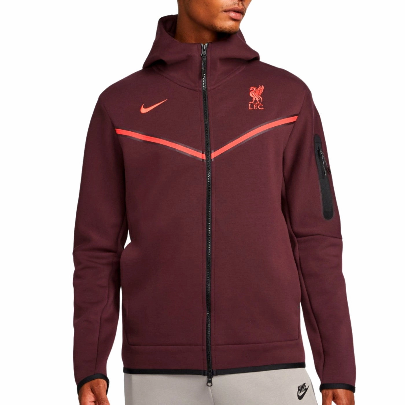 Straight fit Liverpool FC dark red Tech Fleece presentation tracksuit 2023 - Nike