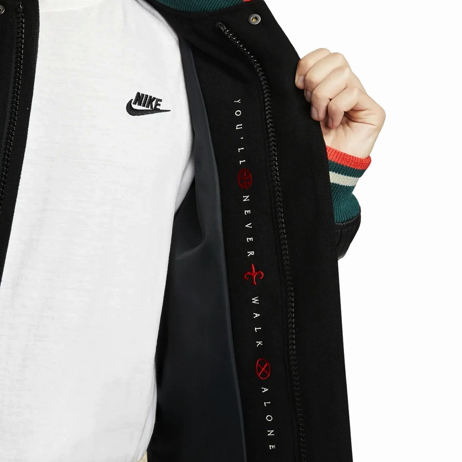 Layered Panel System elastane Liverpool FC Destroyer varsity bomber jacket 2021/22 - Nike