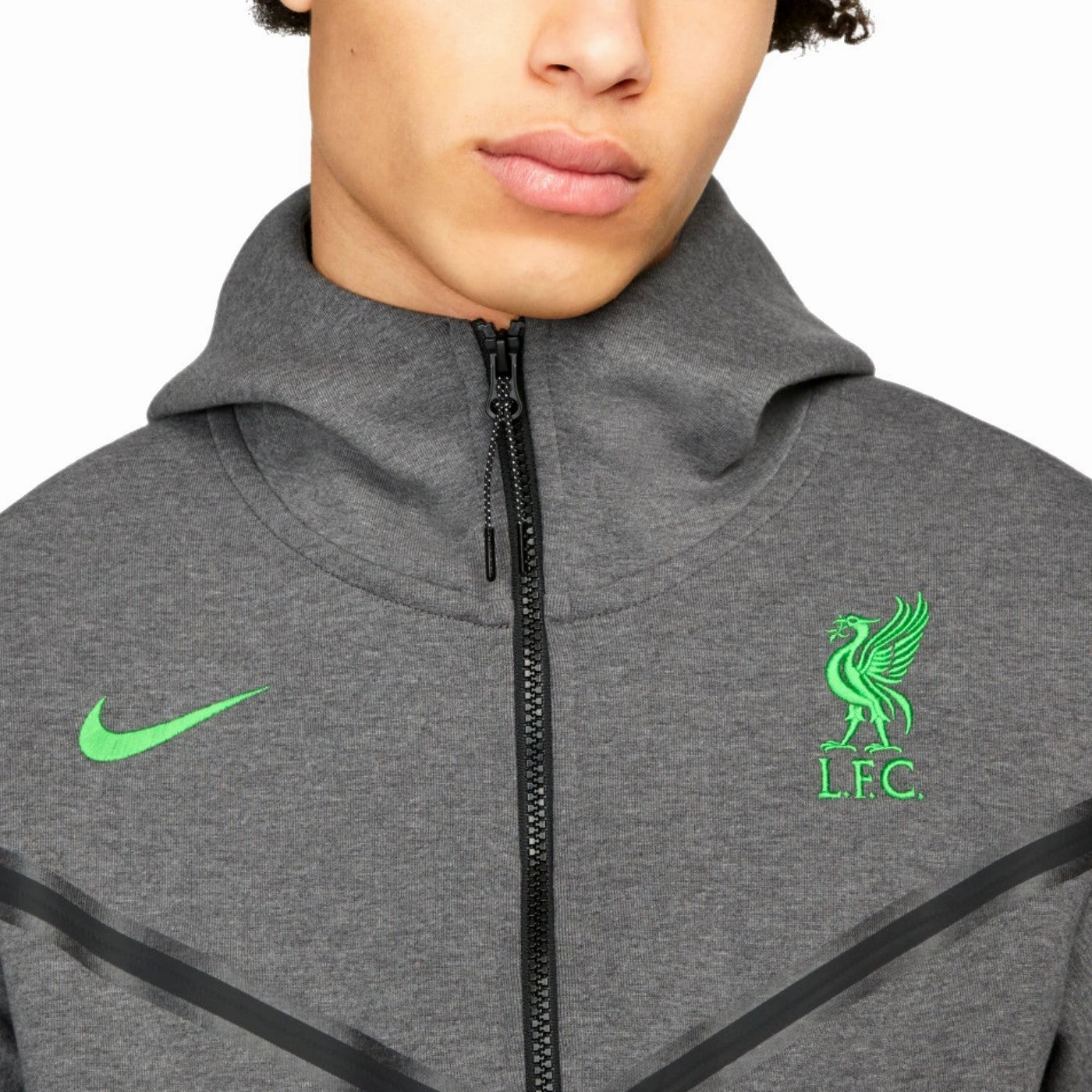Liverpool FC grey Tech Fleece presentation tracksuit 2023/24 - Nike AntiPilling Finish NonToxic Dye