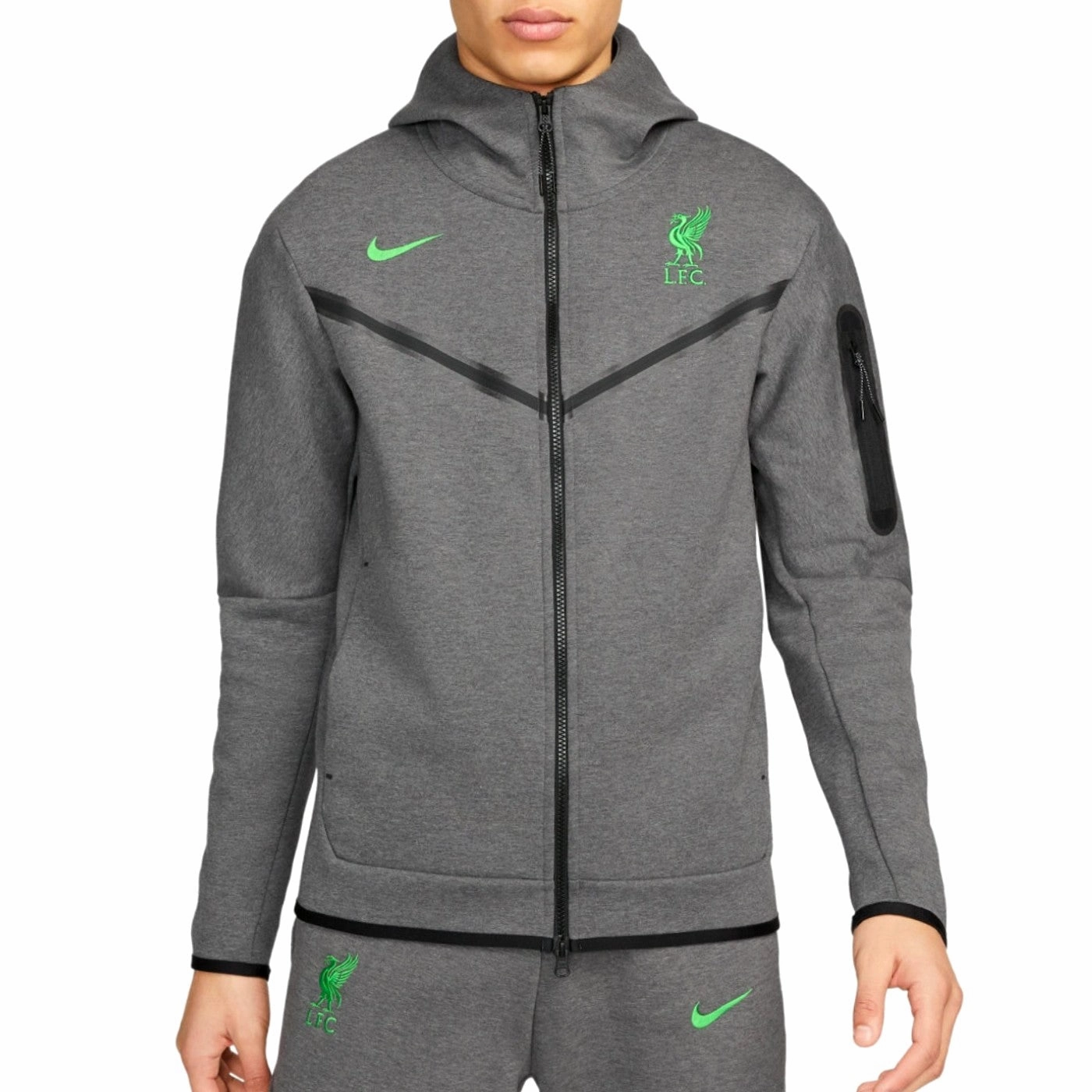 Liverpool FC grey Tech Fleece presentation tracksuit 2023/24 - Nike throwback