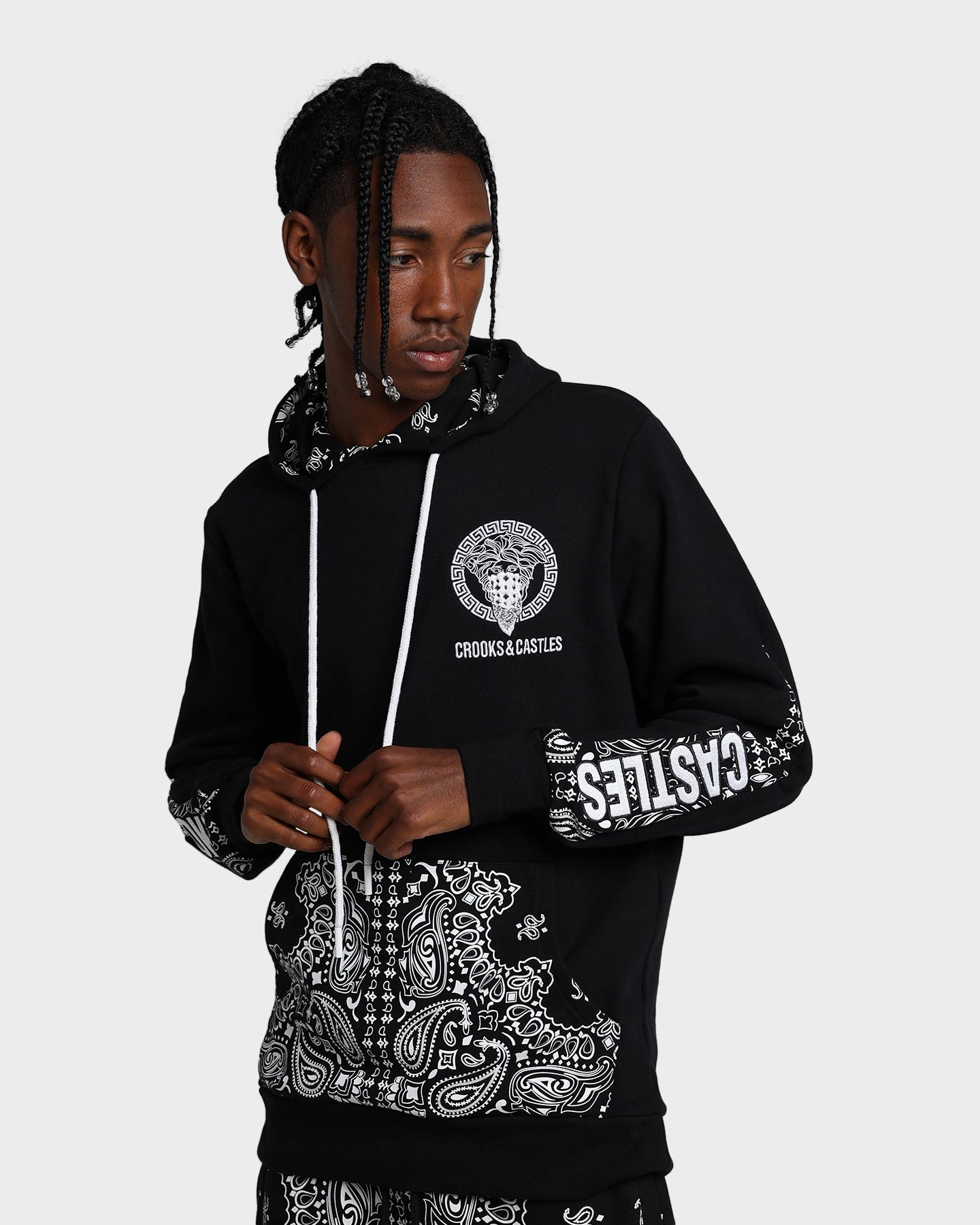 Crooks & Castles Bandana Core Hoodie Black Casual