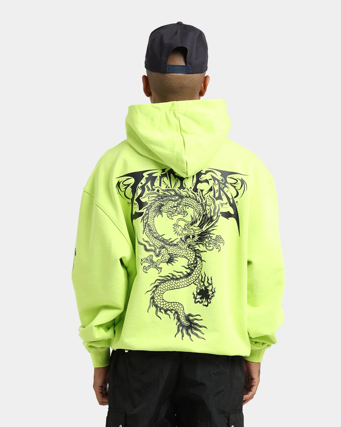 Full Zip Closure Articulated Elbows Loiter Anarchy Hoodie Neon Green