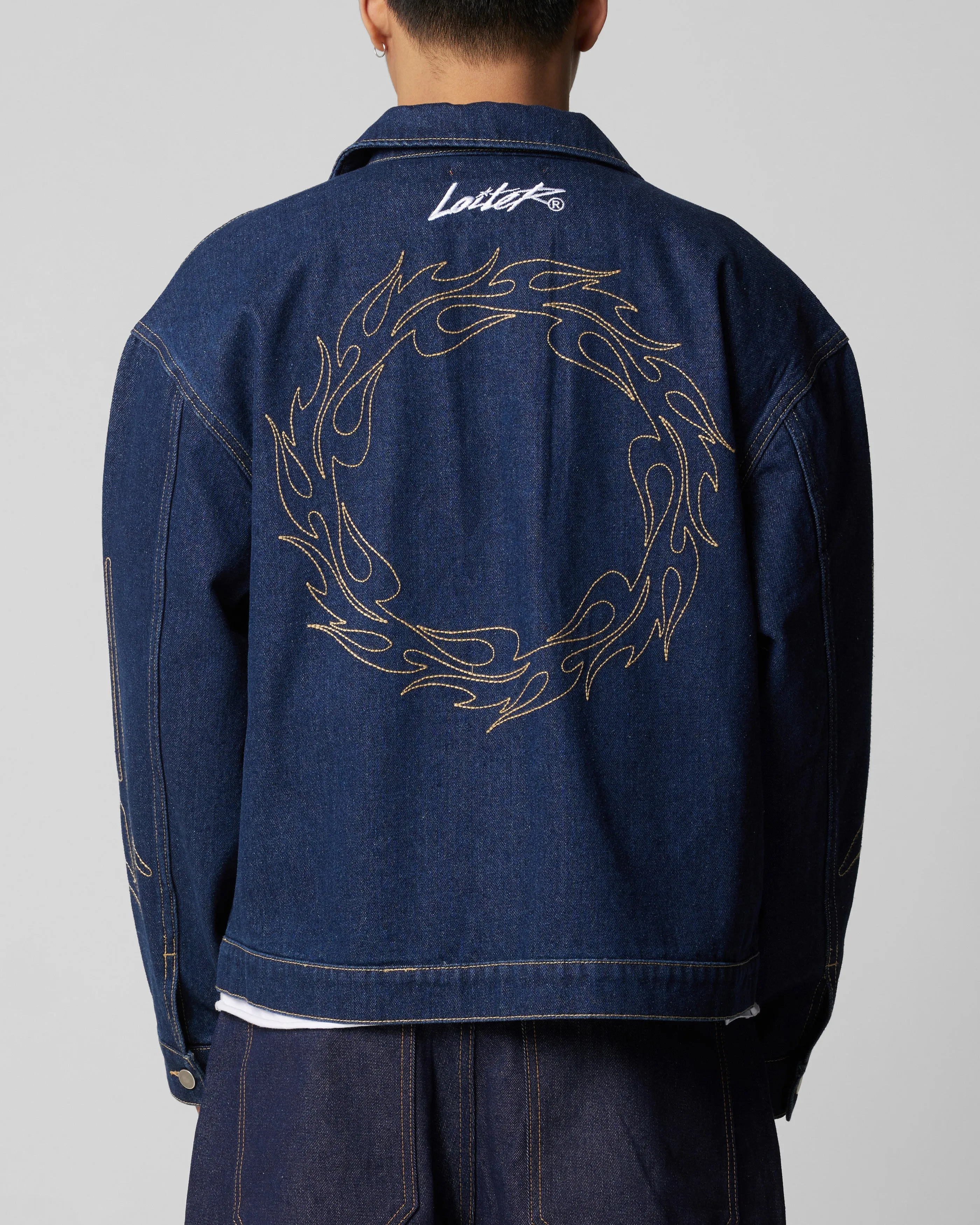 Protective Layering Loiter Chaos Denim Jacket Indigo
