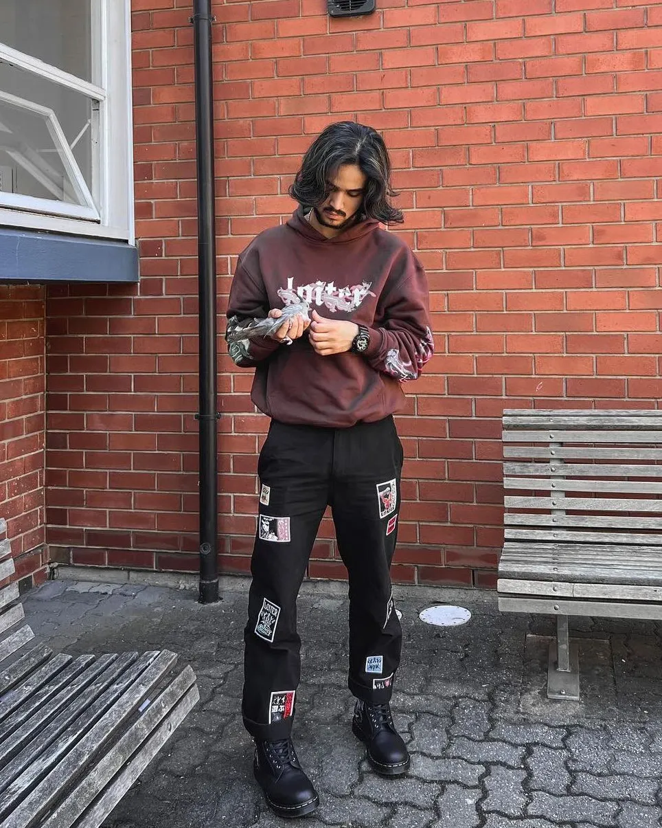 Loiter Electro Butterfly Hoodie Brown WaterResistantCoating Four Way Stretch Material