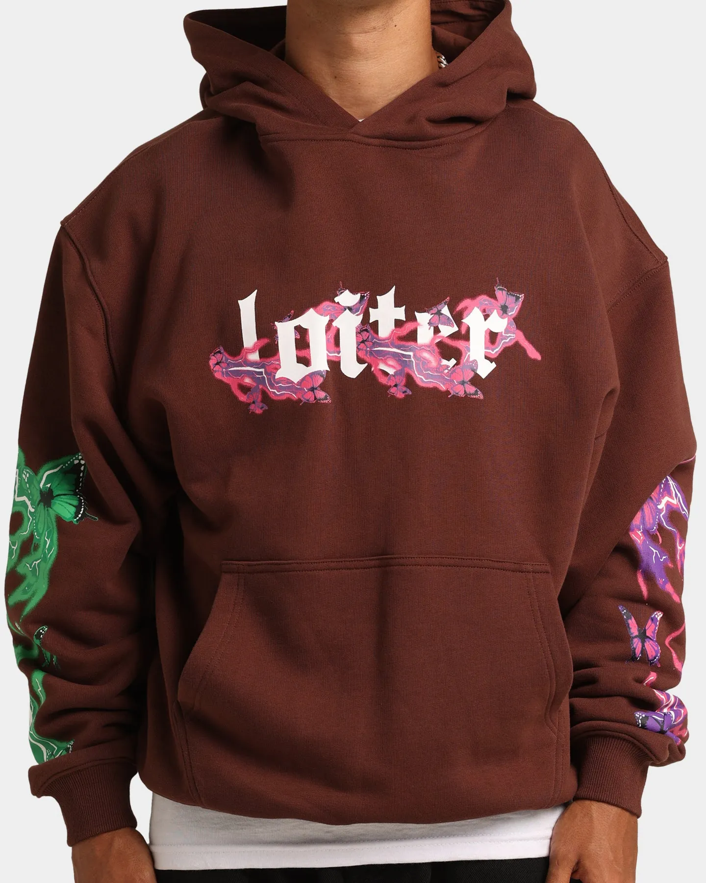 suitable for volunteer work Loiter Electro Butterfly Hoodie Brown