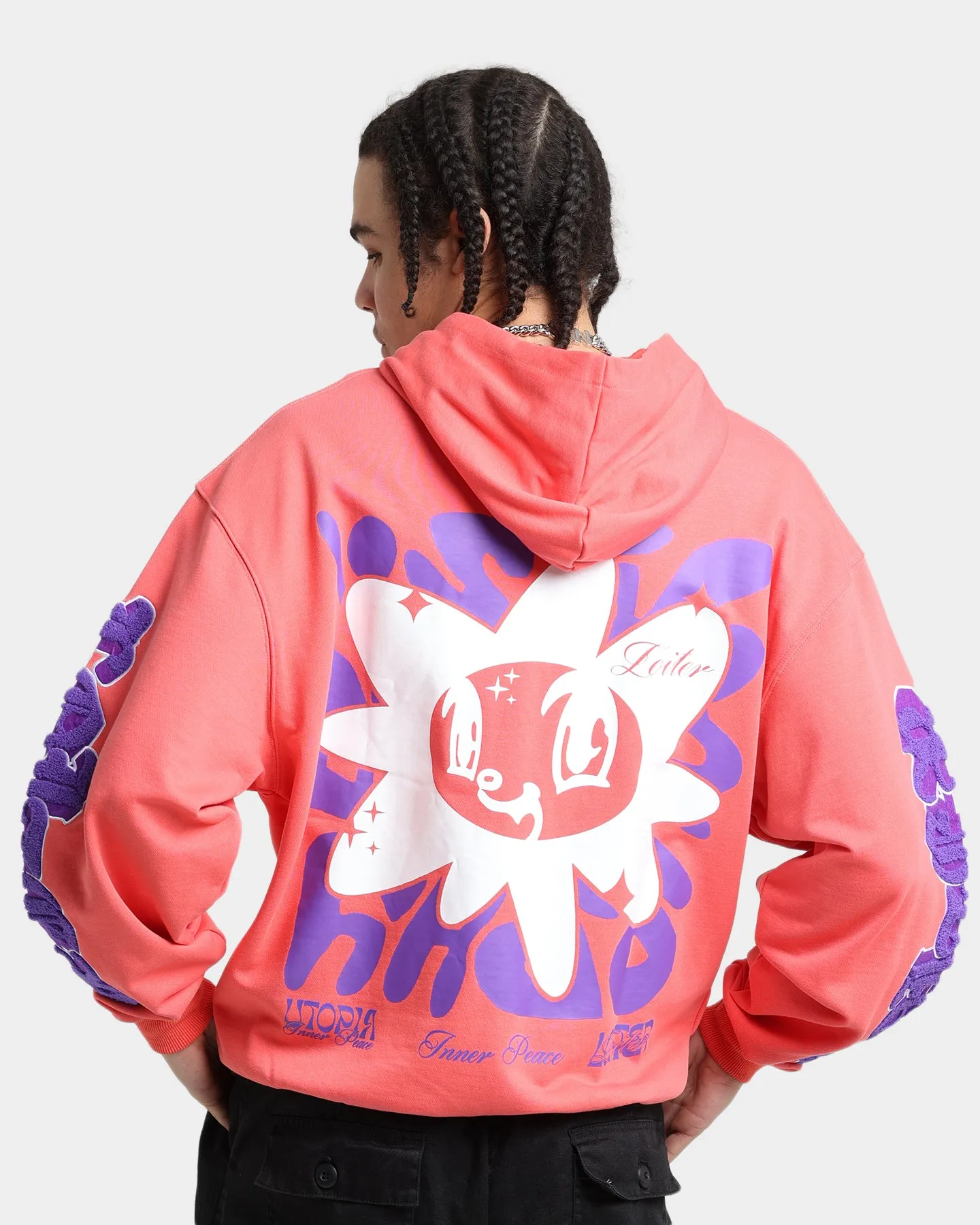 Loiter Fleur Hoodie Pink Snag Free Zippers