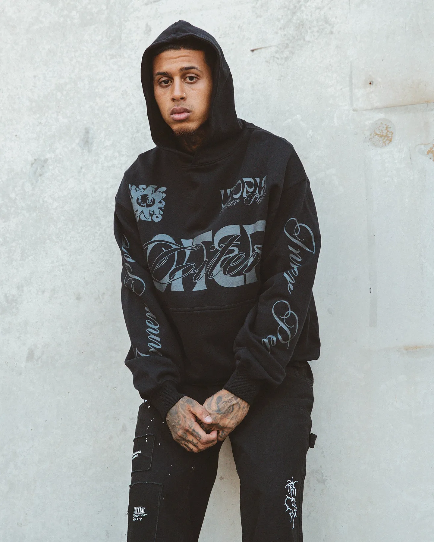 Loiter Inner Peace Hoodie Black Flexible Motion