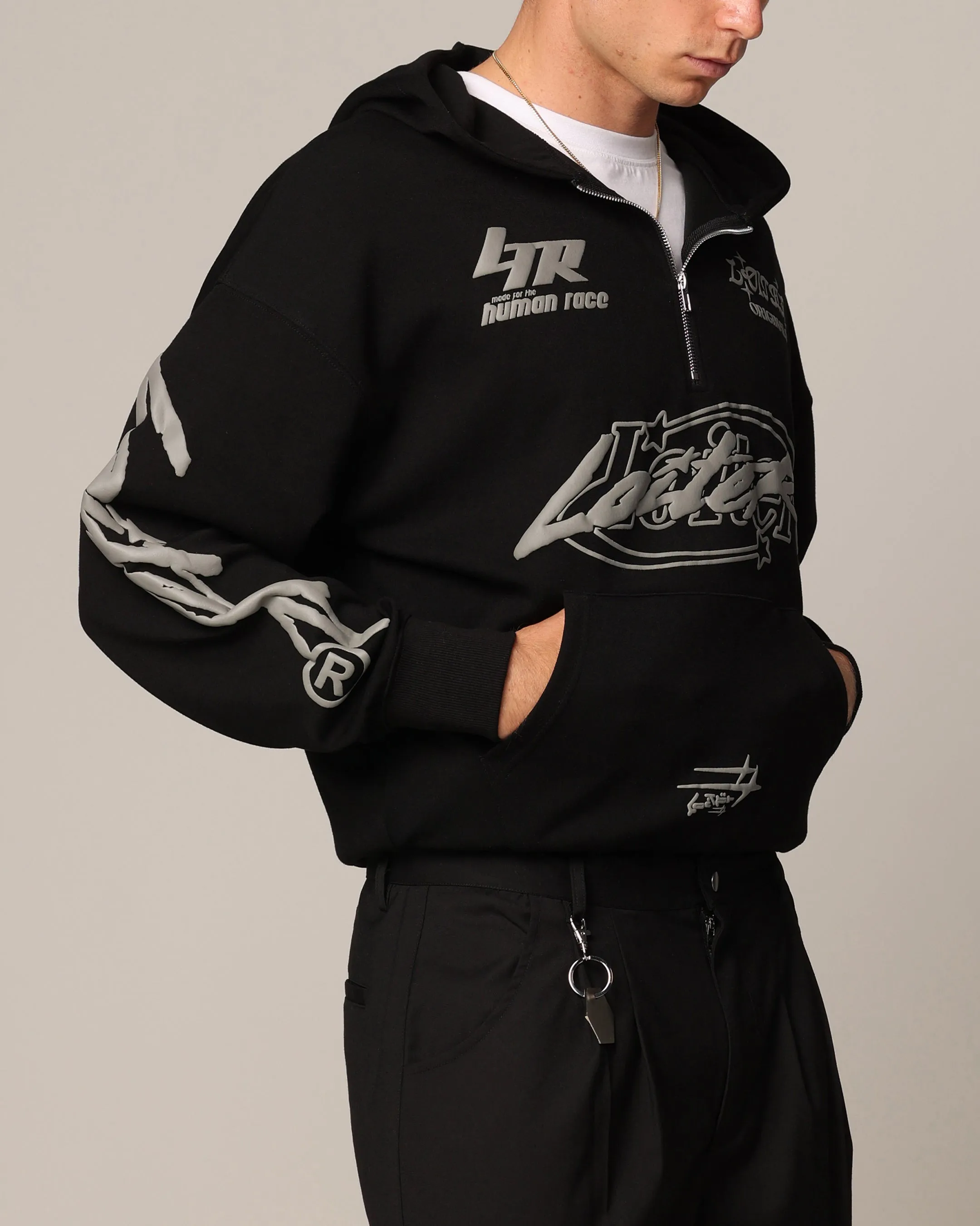 Loiter Instinct Hoodie Black Packable Feature