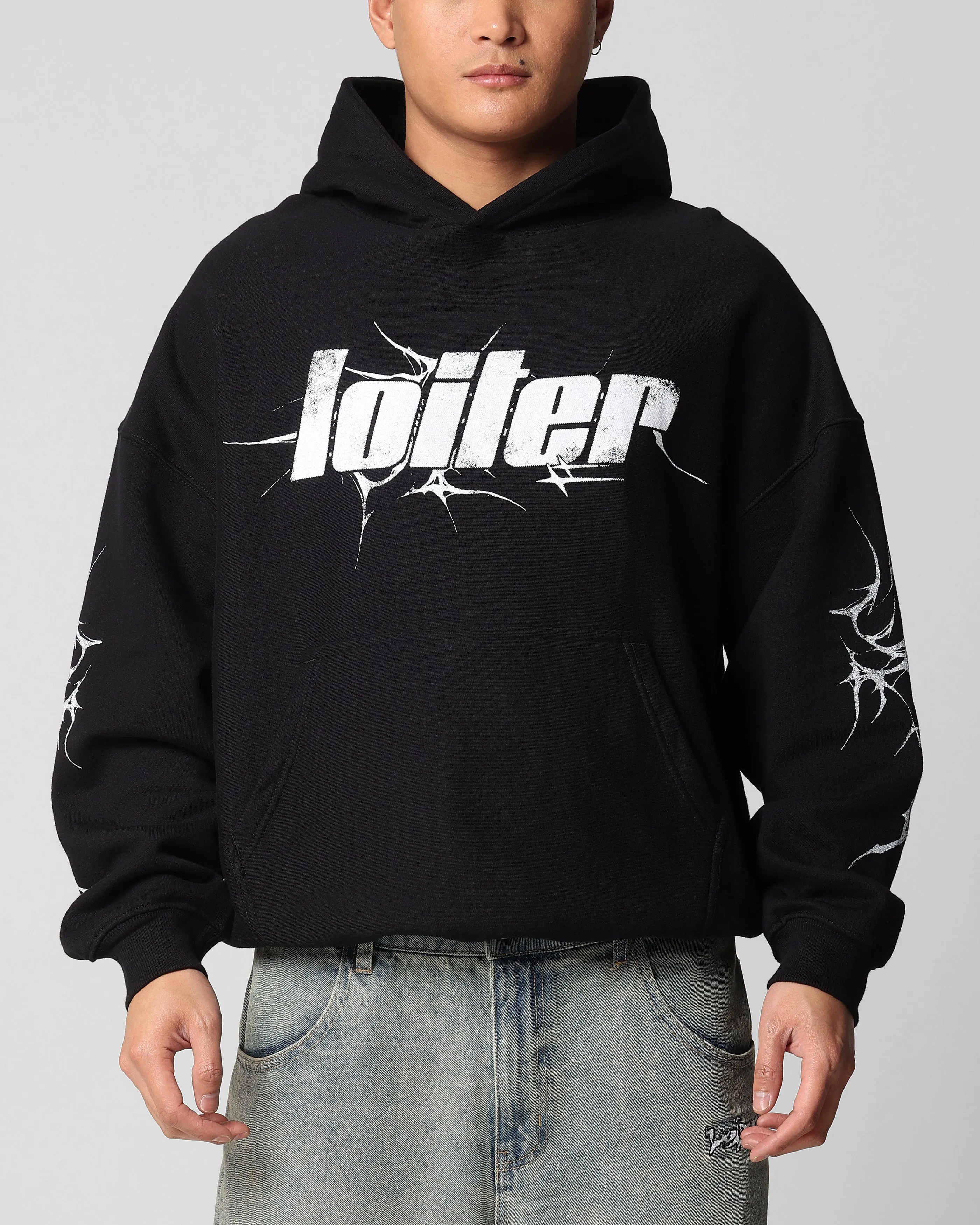 Loiter Neo Hoodie Black cyclist SlitPockets
