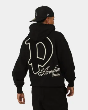 Reinforced Elbow Patches Passport Loiter Paradise Zip Hoodie Off Black