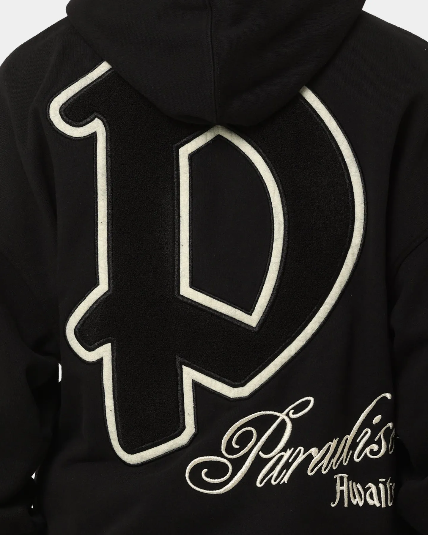 Skinny Fit Loiter Paradise Zip Hoodie Off Black