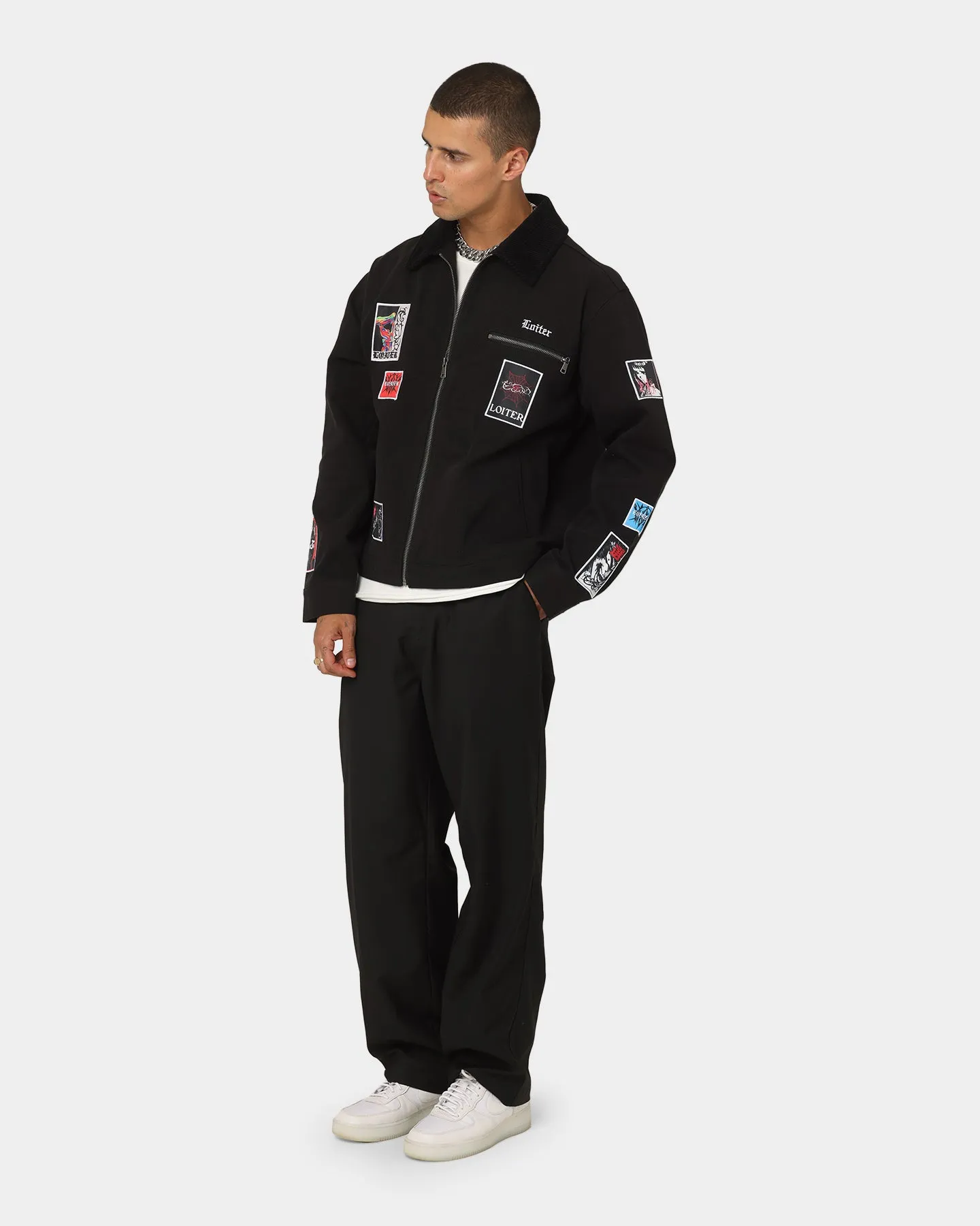 Panama suitable for air sports Loiter Patchwork Jacket Black