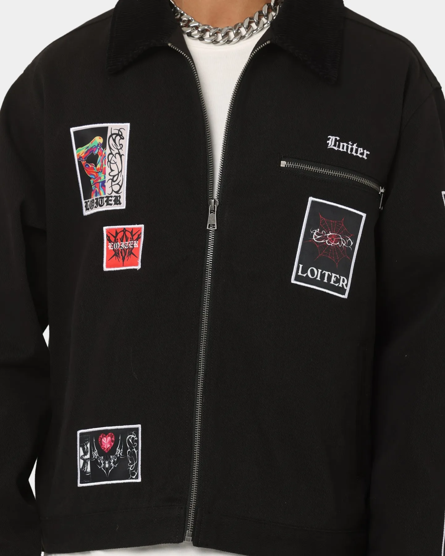 Loiter Patchwork Jacket Black Mascara