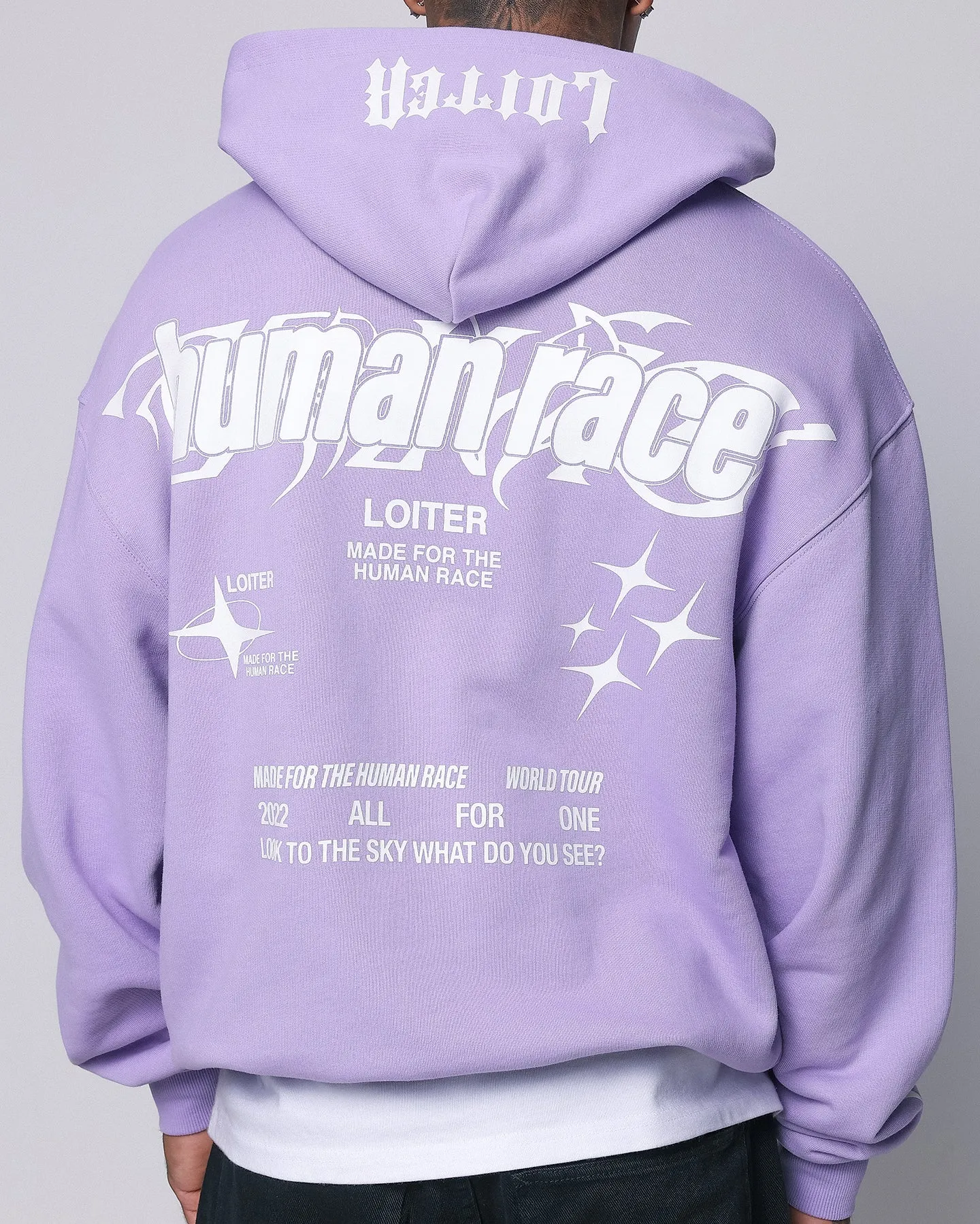 suitable for group activities Loiter Rave Zip Hoodie Lilac