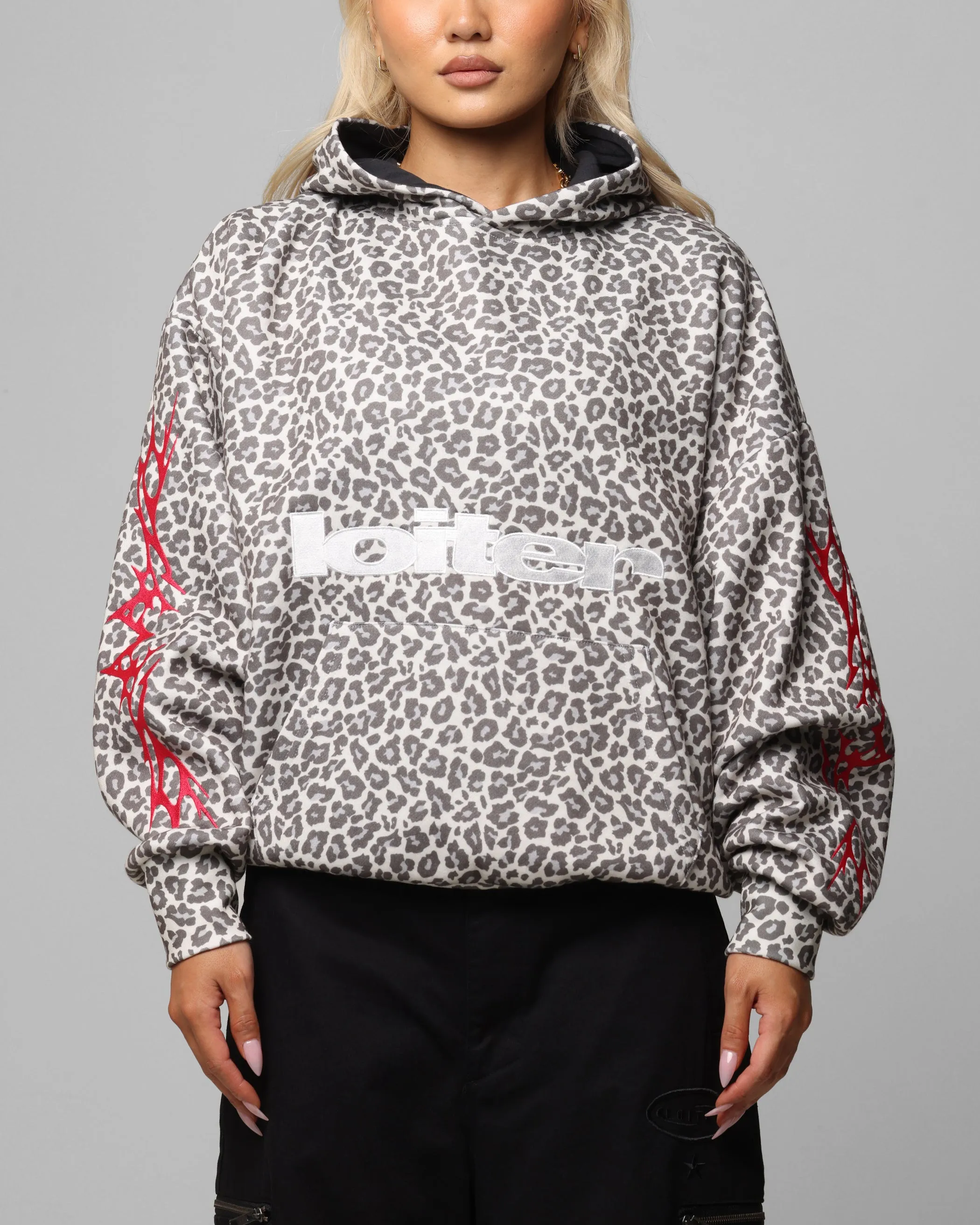 Travel Fashion Comb Loiter Soho Hoodie Snow Leopard